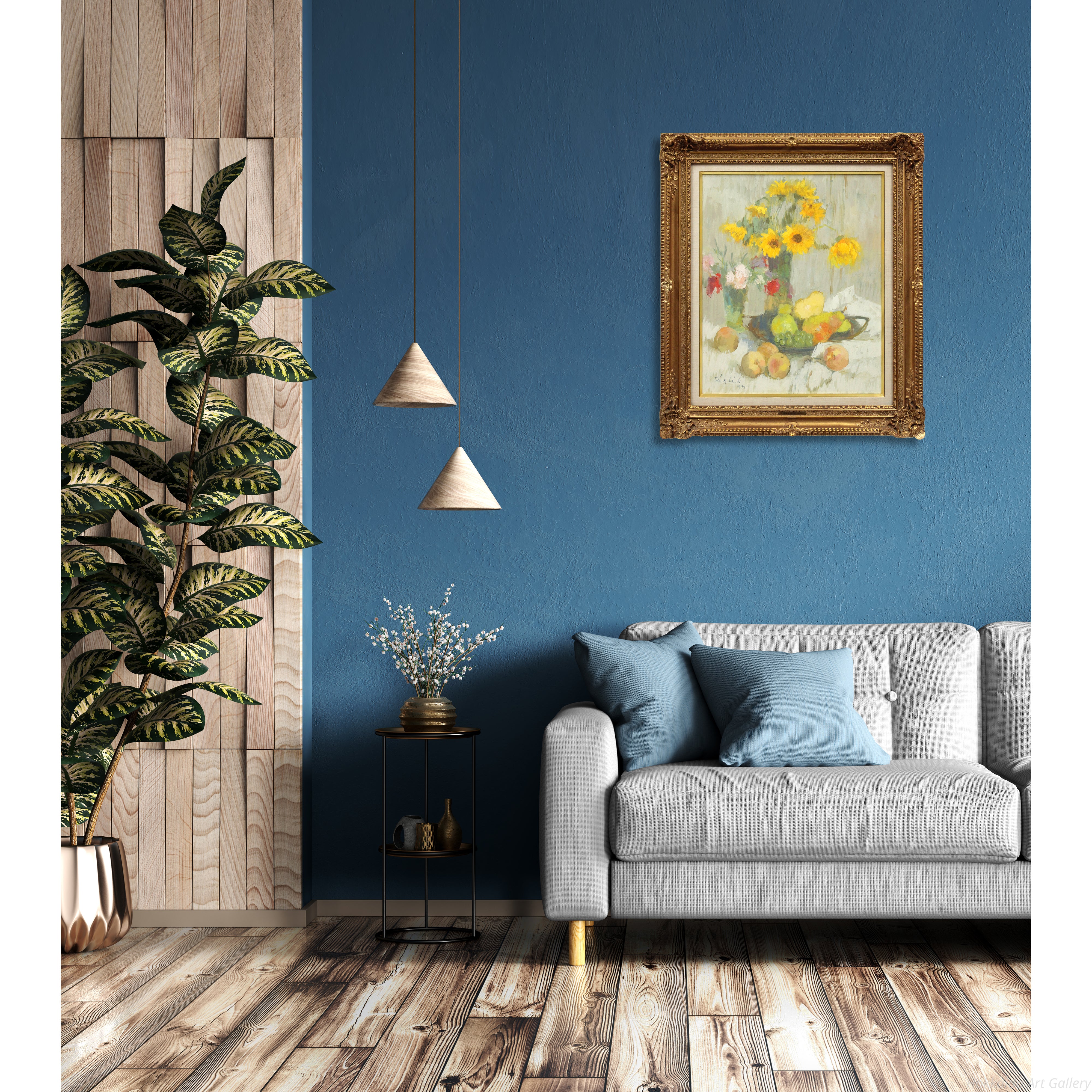 トート・ベー・ラスロ 『花と果物』 油彩画 - 北海道画廊