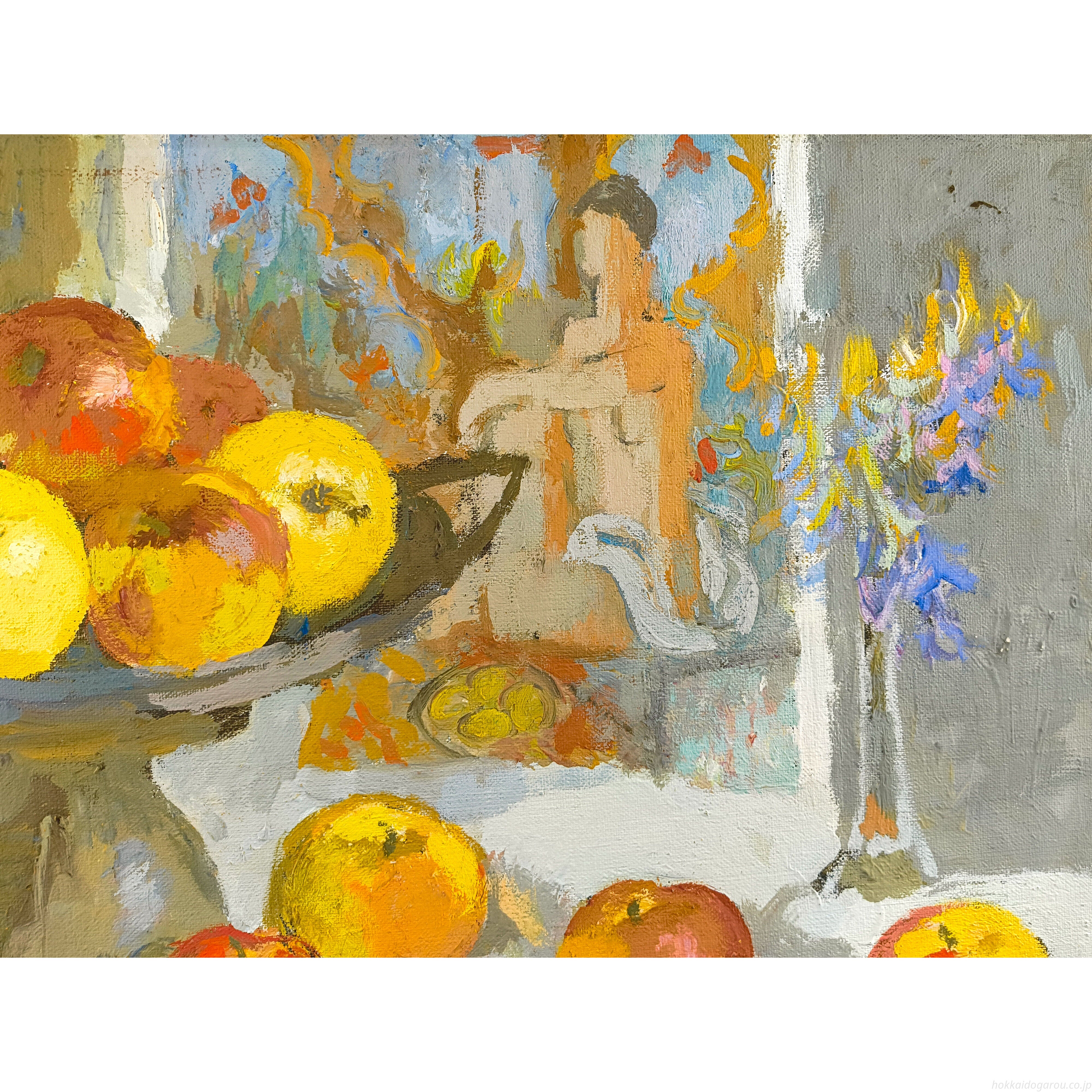 トート・ベー・ラスロ 「りんごのある静物」 油絵・油彩画 絵画 トート・ベー・ラスロ 『りんごのある静物』 油彩画 - 北海道画廊