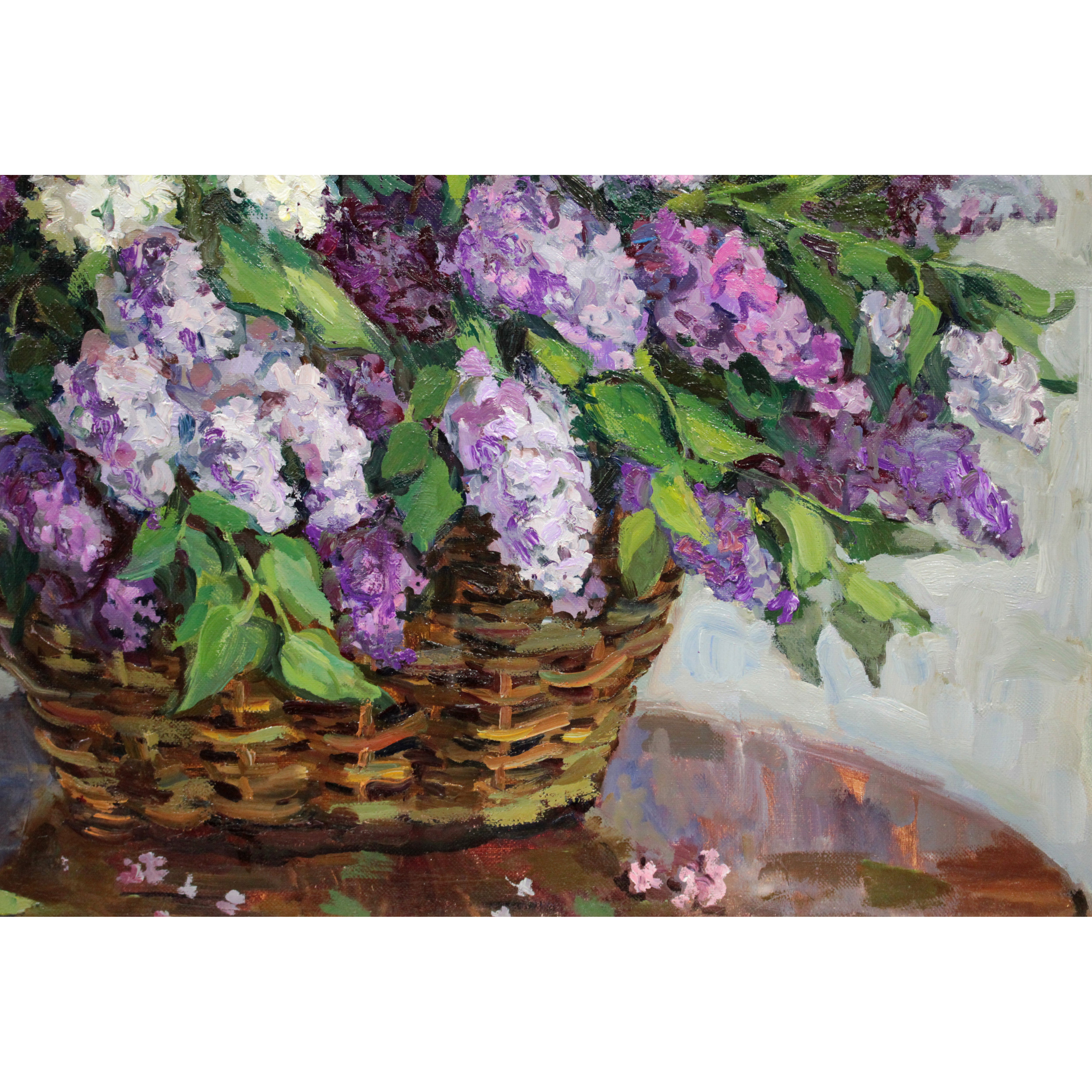 ライラックの油絵 楽天市場】「ライラック」渡部ひでき（Wサムホールサイズ油彩画[油絵