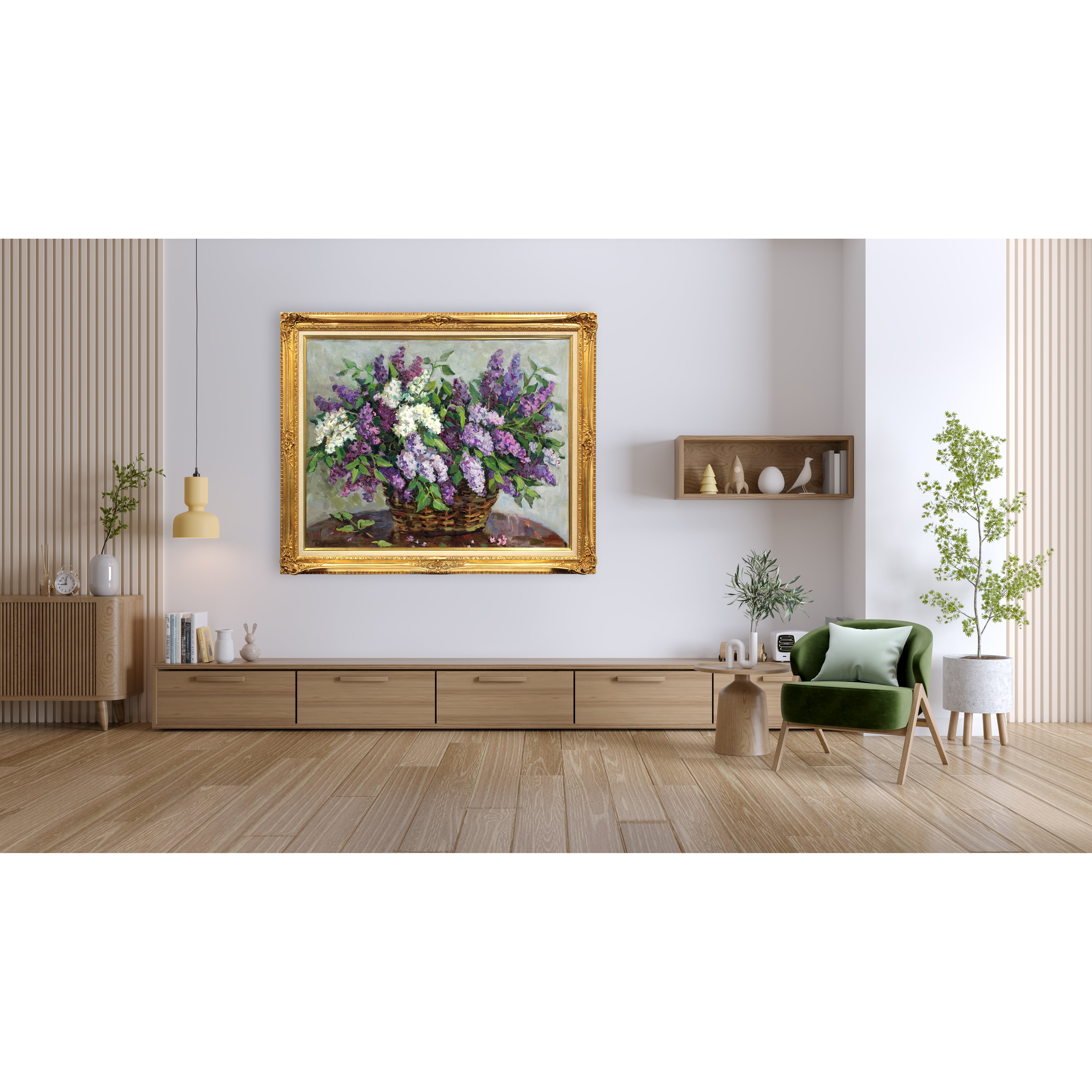 油彩画 作　刑部人　題　ライラック 高橋哲夫「ライラック」油絵・F6号 絵画買取・販売の小竹美術