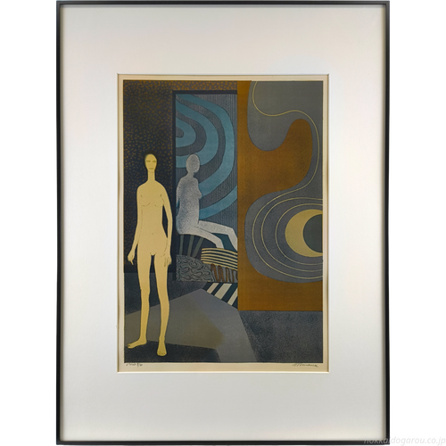 限定版　アンドレ・ミノー「人物画」リトグラフ/直筆サイン/絵画/版画/額装/芸術 アンドレ・ミノー 『二人の女性』 リトグラフ - 北海道画廊