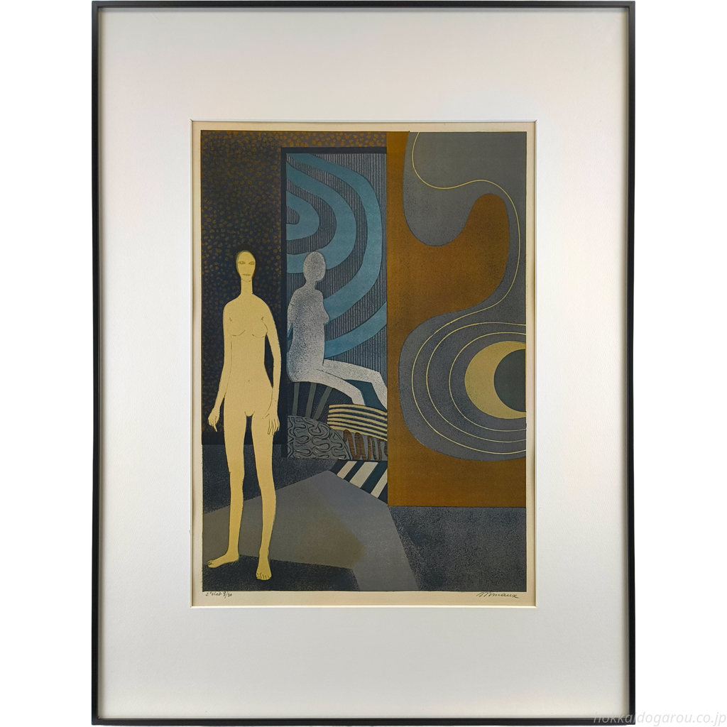限定版　アンドレ・ミノー「人物画」リトグラフ/直筆サイン/絵画/版画/額装/芸術 アンドレ・ミノー 『二人の女性』 リトグラフ - 北海道画廊