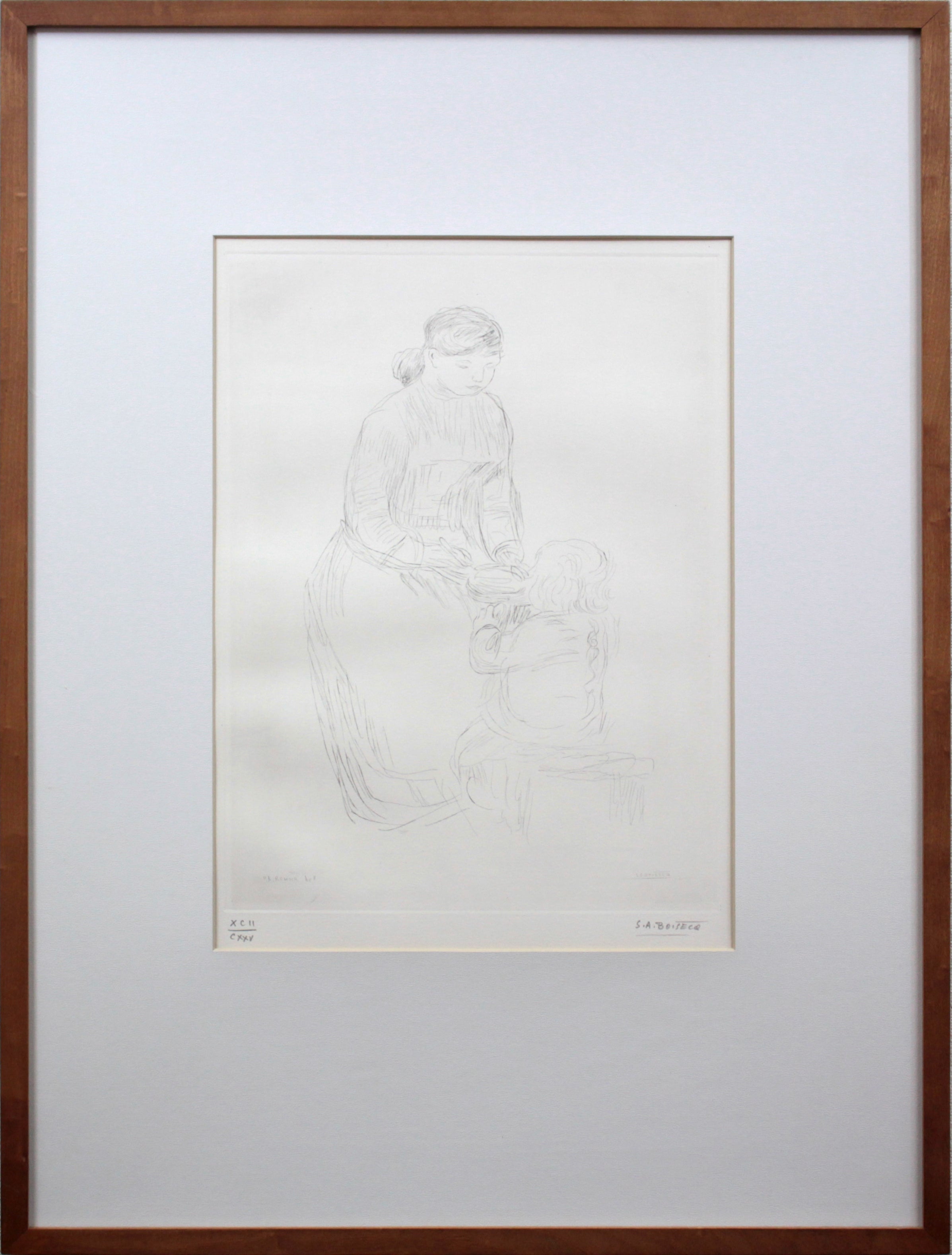 ルノワール『母子』銅版画【真作保証】 絵画