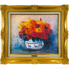 三上隆彦 『花』 油彩画 - 北海道画廊