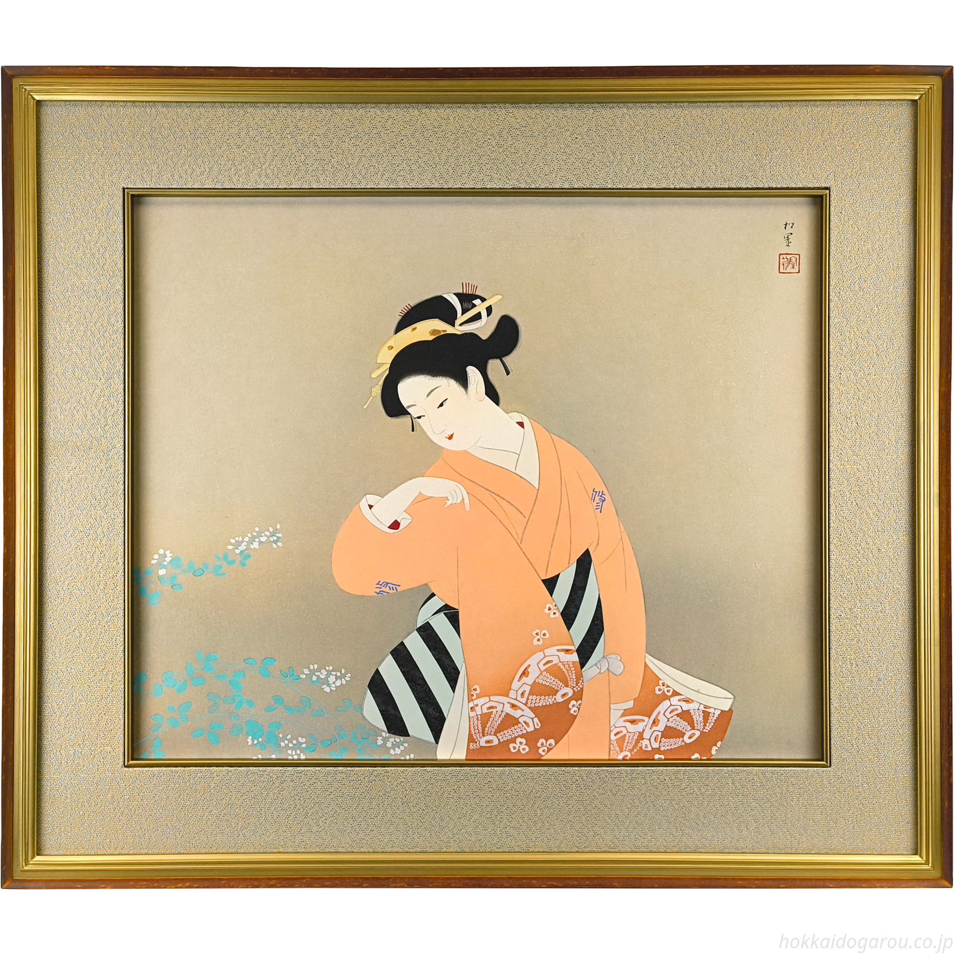 上村松園 『初秋』 木版画 - 北海道画廊