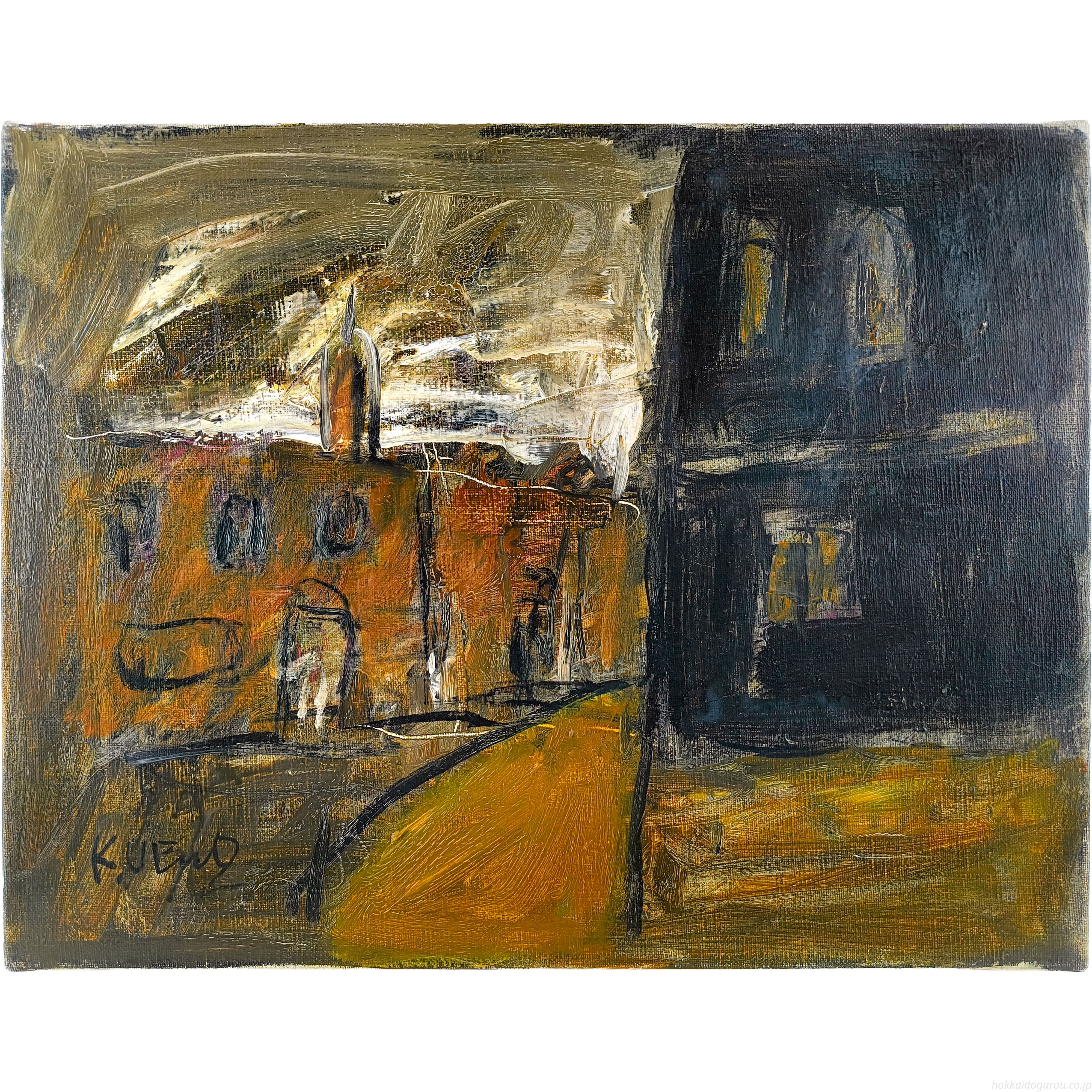 上野仁奥 『雲はしる（シラクーサ）』 油彩画 - 北海道画廊