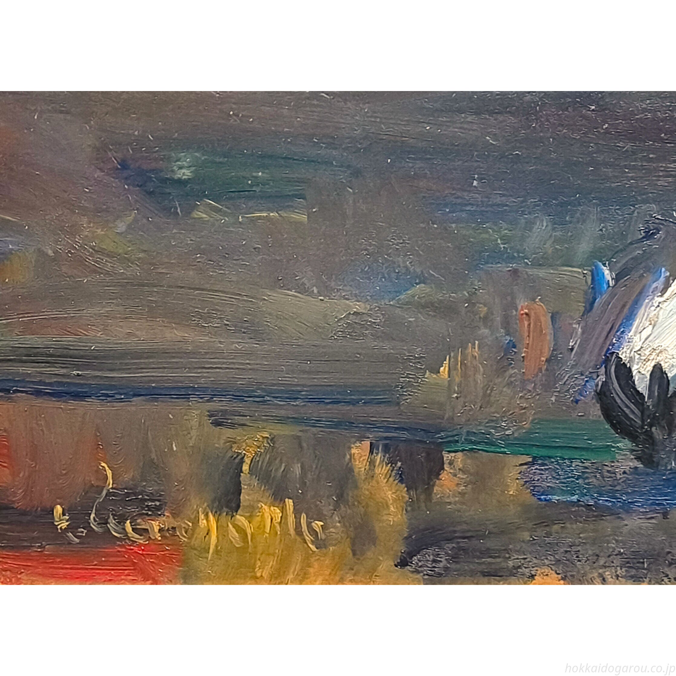 上野山清貢 「タッコブ湖畔の丹頂鶴」 油絵・油彩画 絵画 上野山清貢 『タッコブ湖畔の丹頂鶴』 油彩画 - 北海道画廊