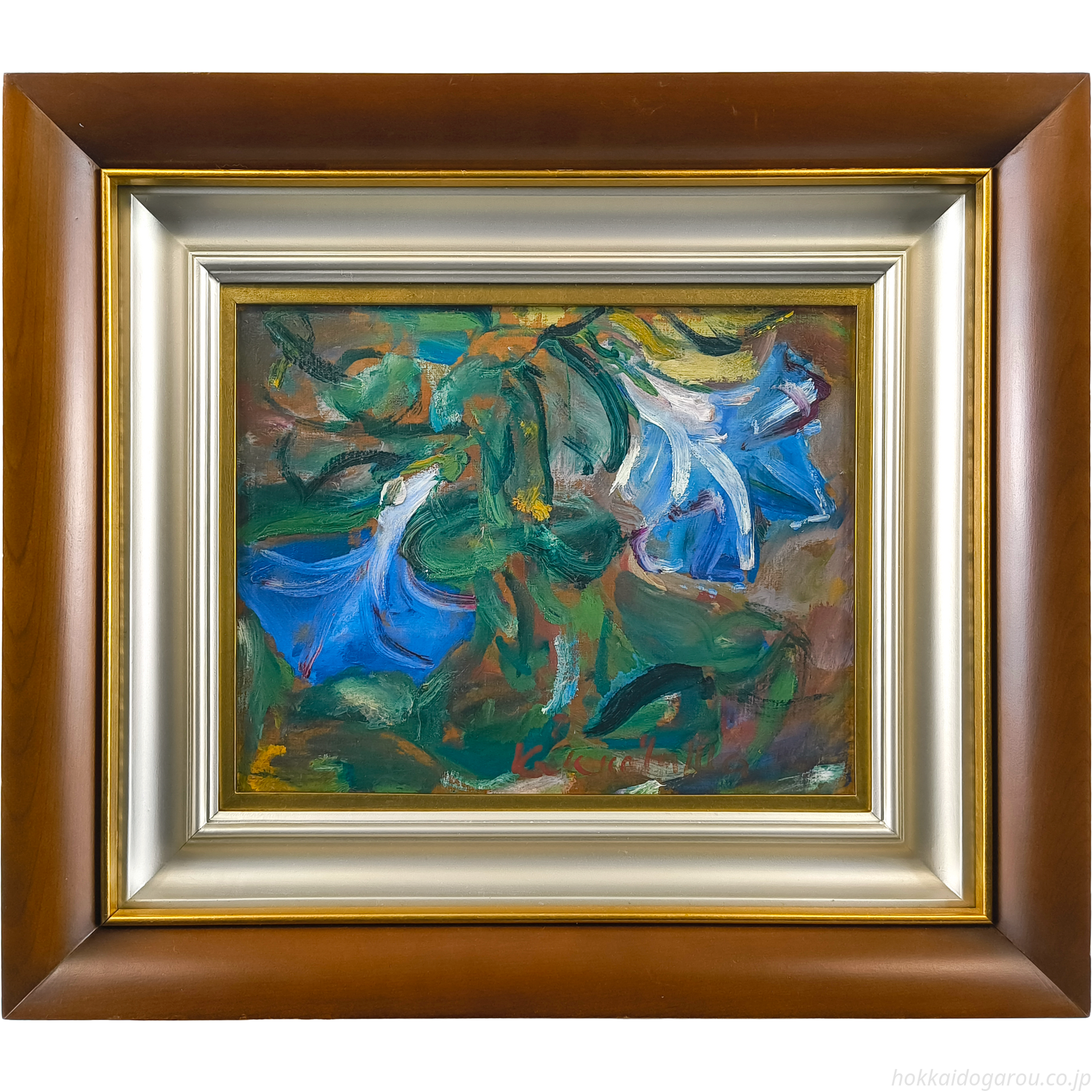 上野山清貢 『花』 板に油彩 - 北海道画廊
