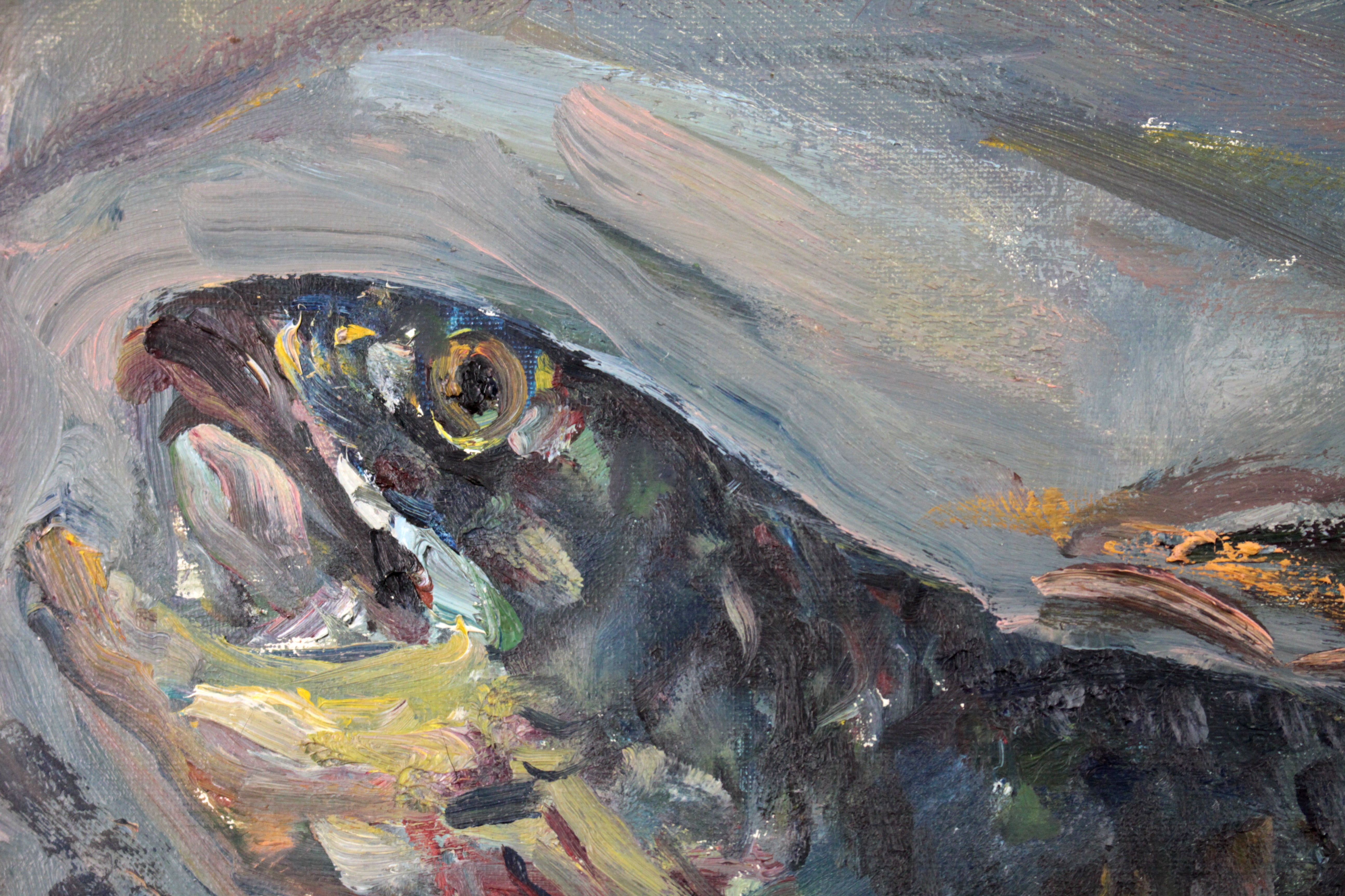 上野山清貢 『魚』 油彩画 - 北海道画廊
