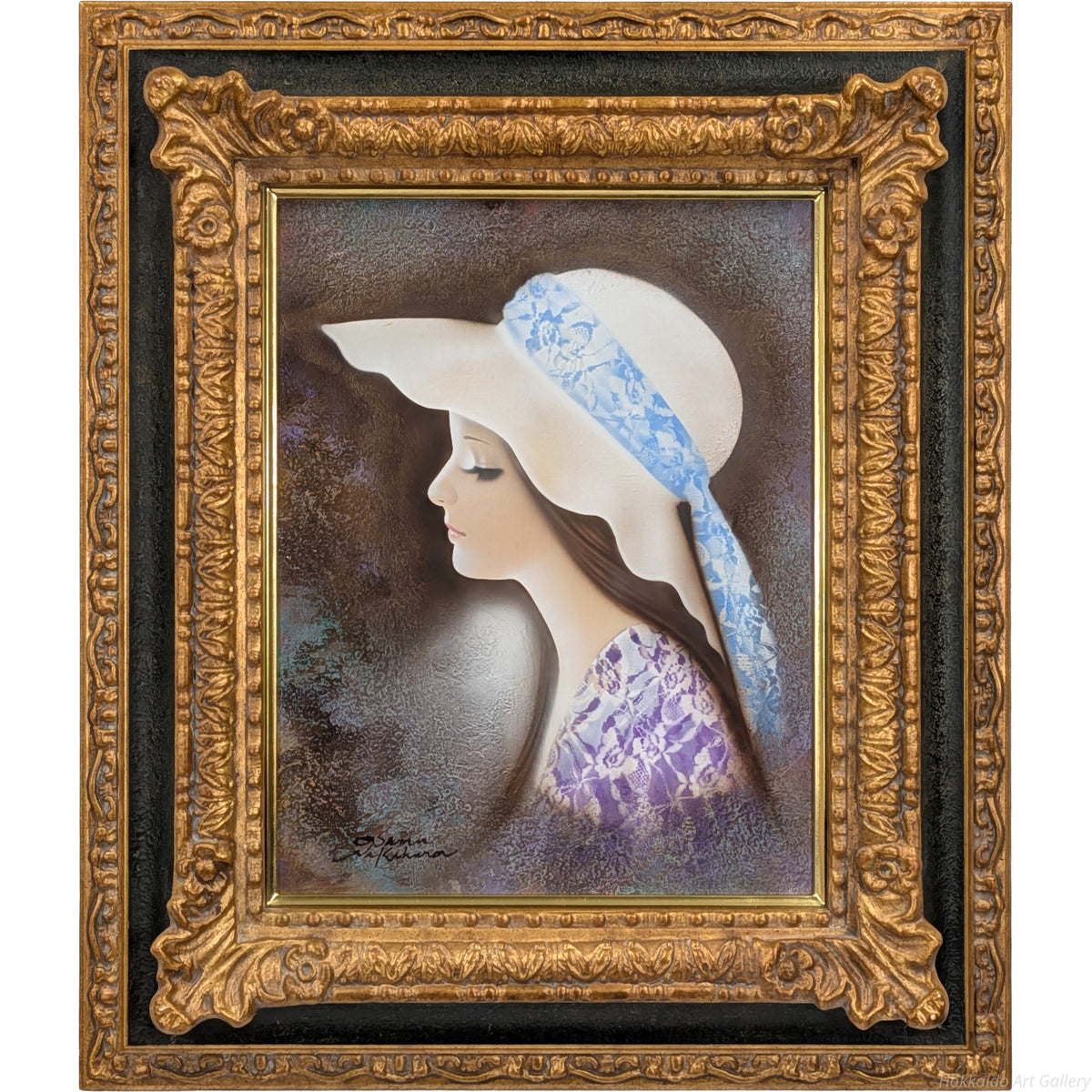 中原脩 『帽子の女』 油彩画 - 北海道画廊