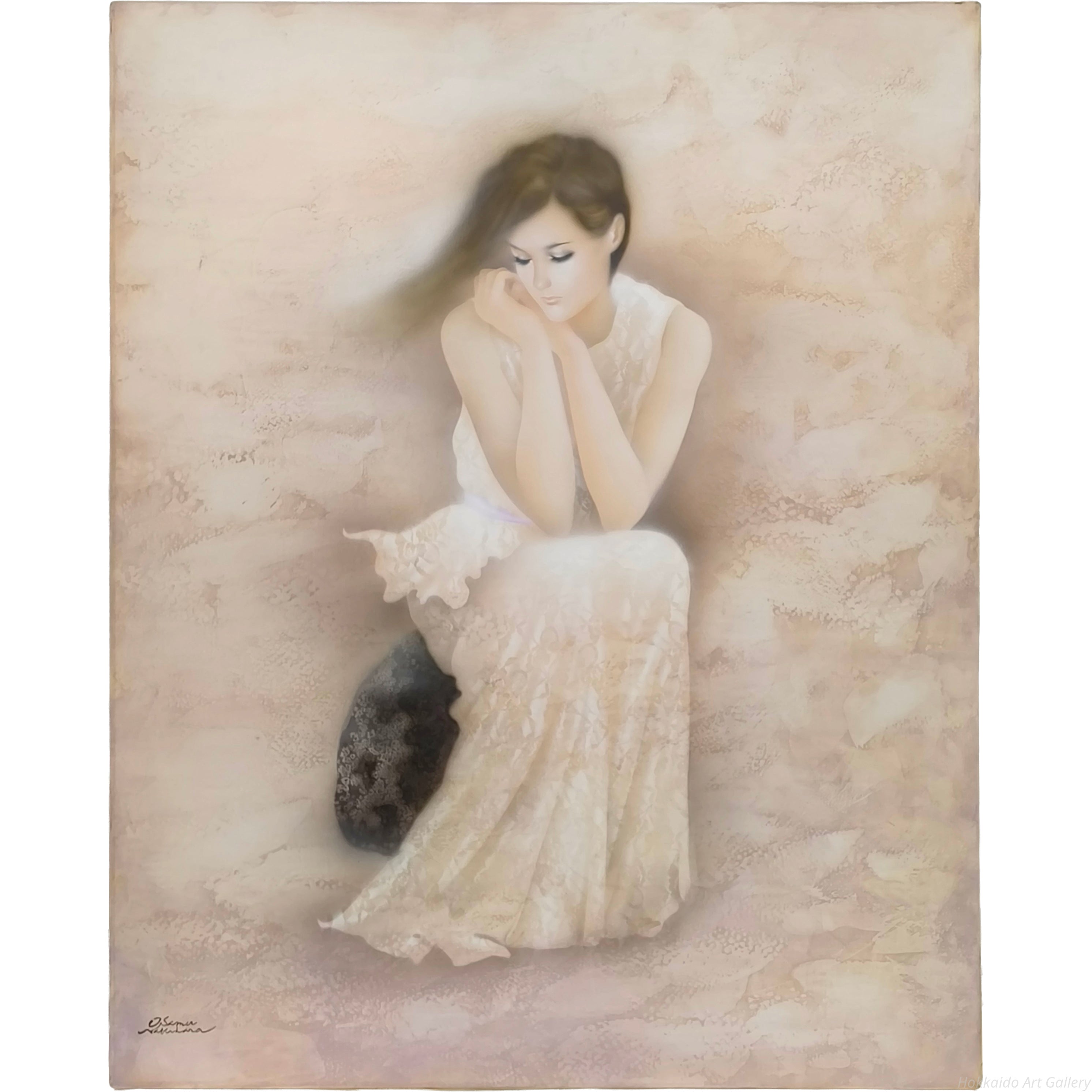 中原脩 『座る女』 油彩画 - 北海道画廊