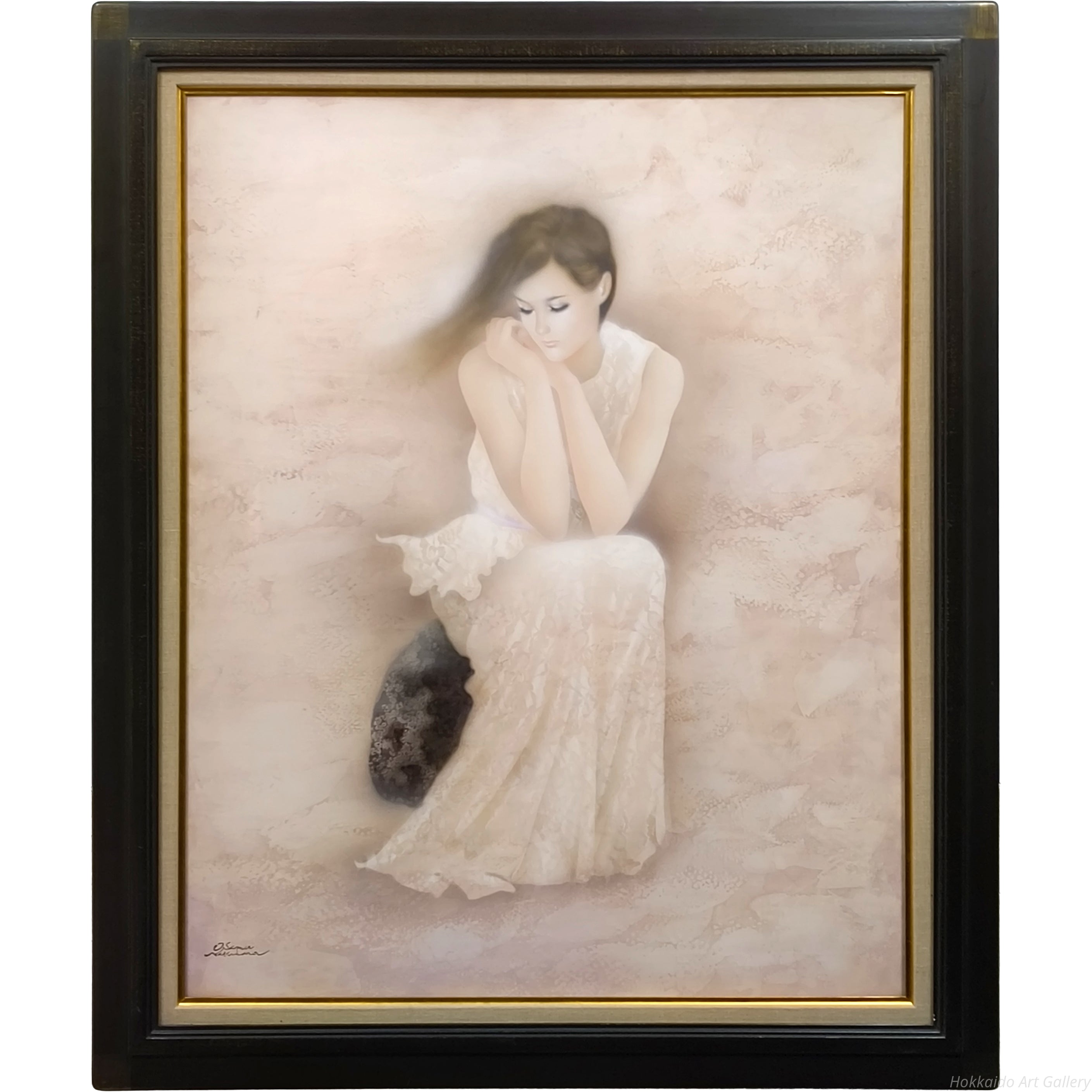 中原脩 『座る女』 油彩画 - 北海道画廊