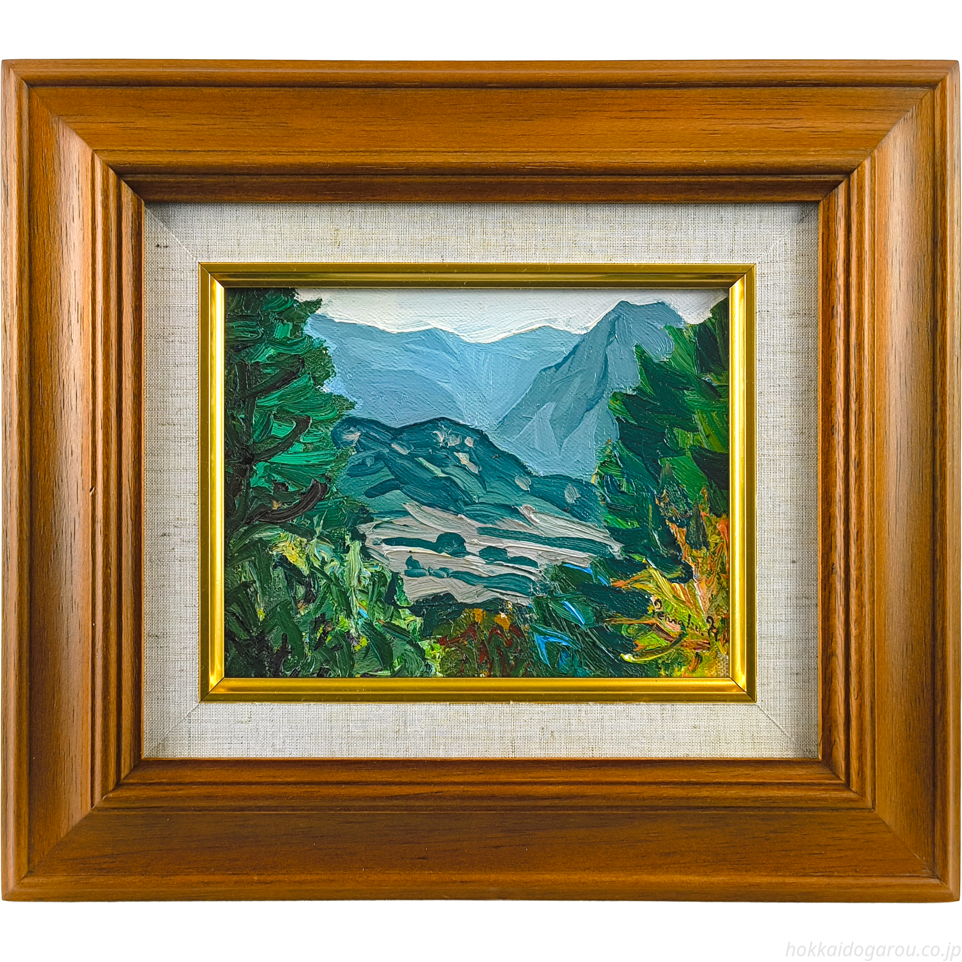 油彩　南欧の風景　引き取り限定 中村善策 『信州北アルプスの夏』 油彩画 - 北海道画廊