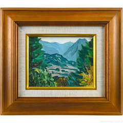 中村善策 『信州北アルプスの夏』 油彩画 - 北海道画廊