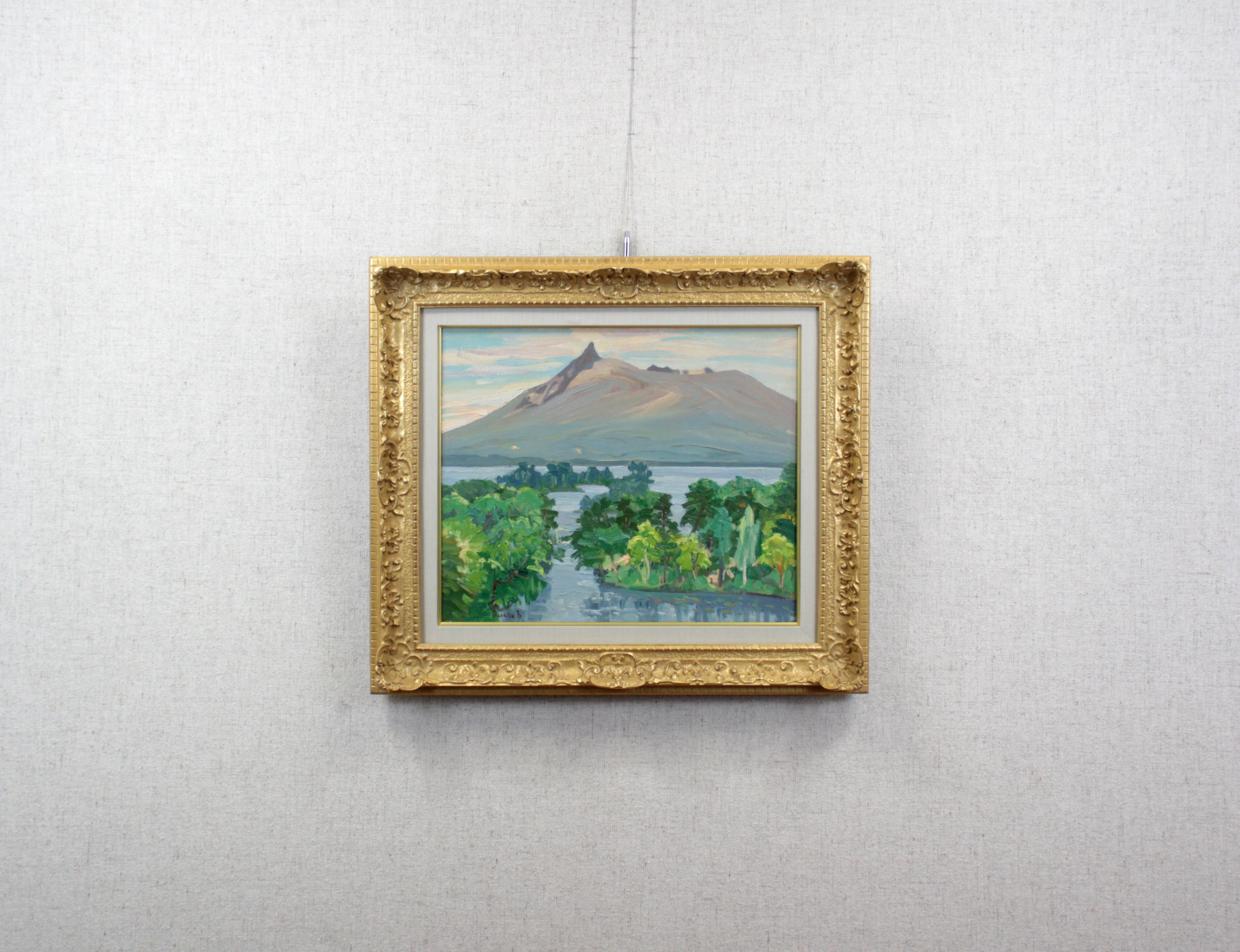 中村善策 『大沼と駒ヶ岳』 油彩画 - 北海道画廊