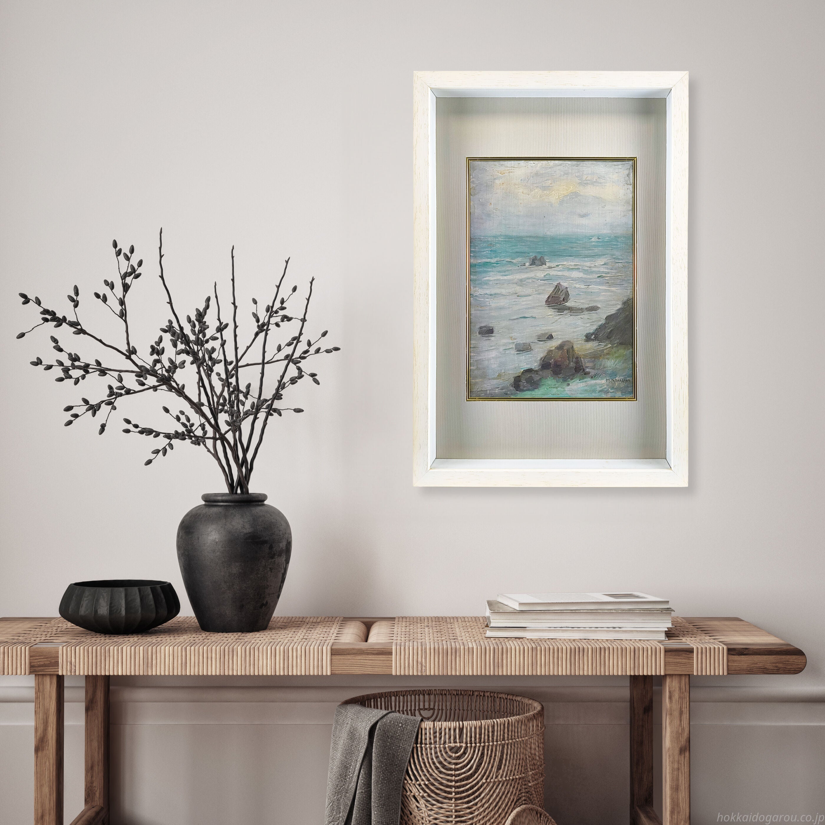 中沢弘光 『岩礁』 油彩画 - 北海道画廊