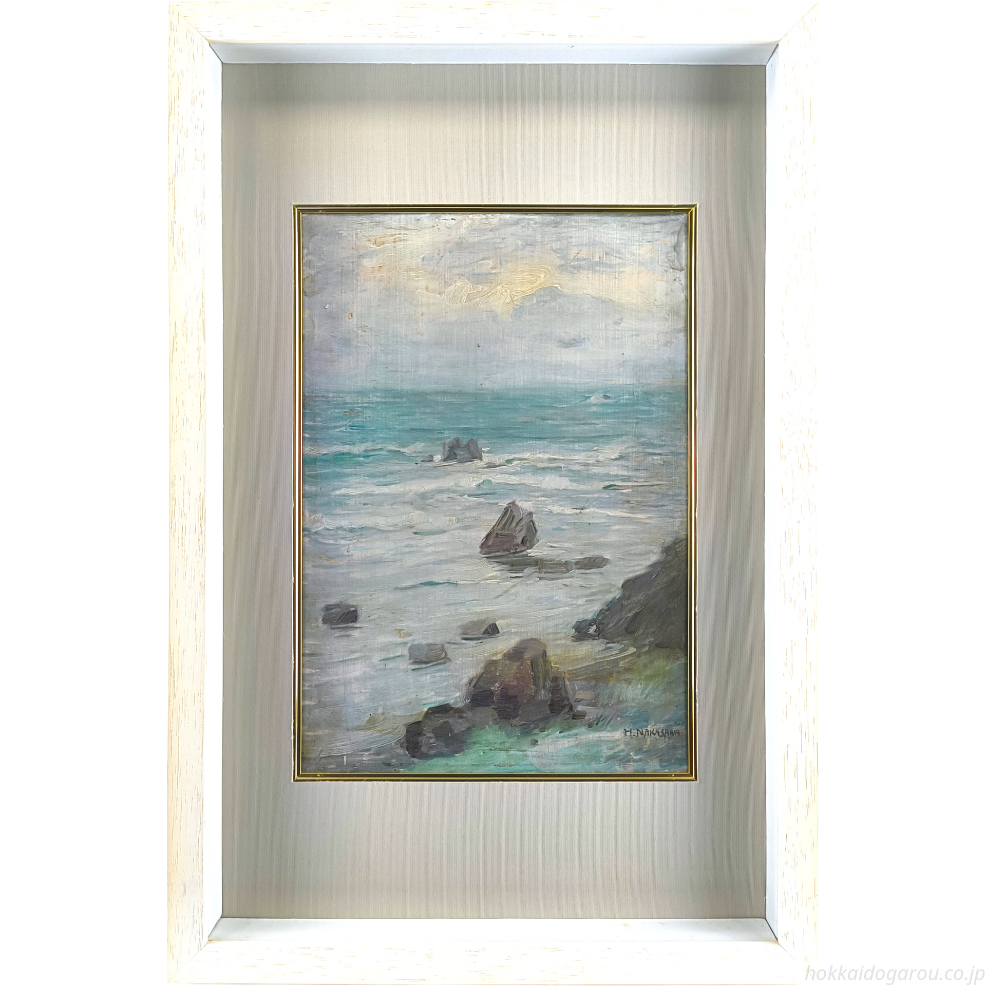 中沢弘光 『岩礁』 油彩画 - 北海道画廊