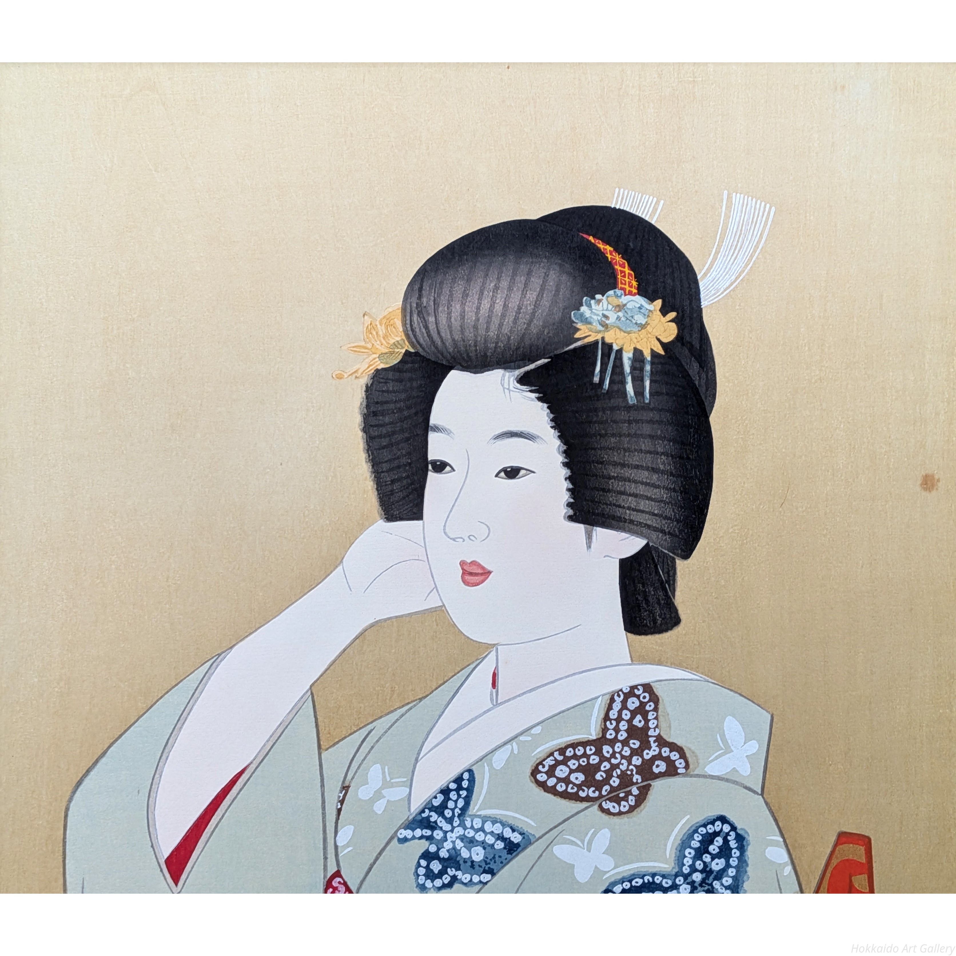 伊東深水 『初島田』 木版画 - 北海道画廊