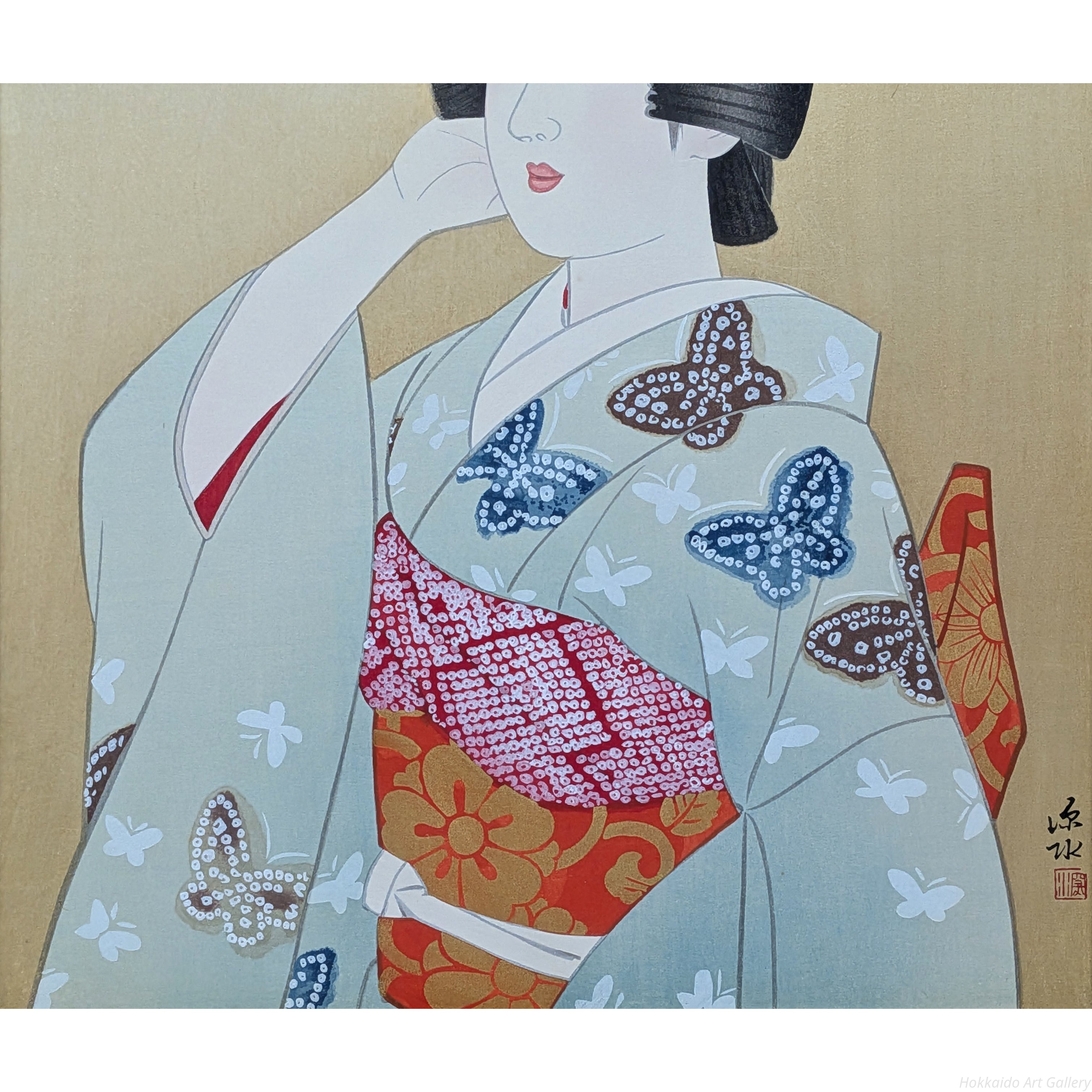 伊東深水 『初島田』 木版画 - 北海道画廊