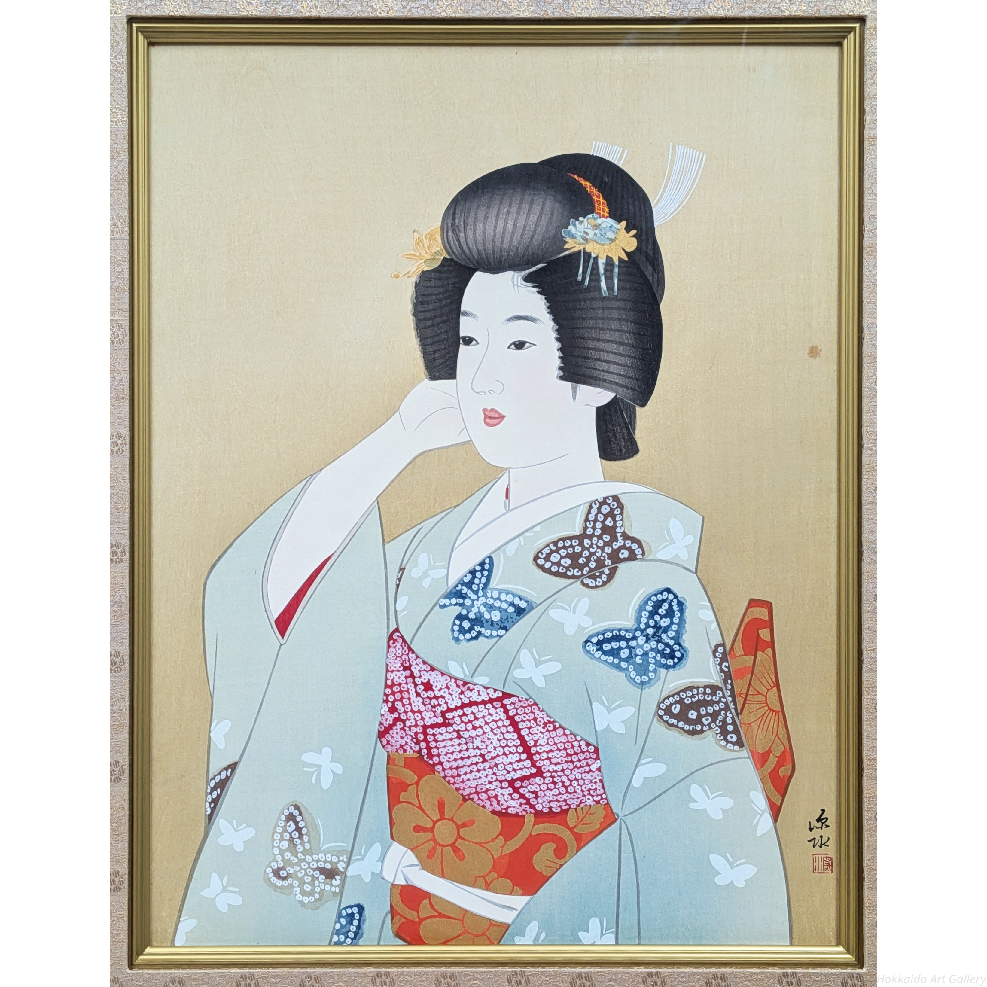 伊東深水 『初島田』 木版画 - 北海道画廊