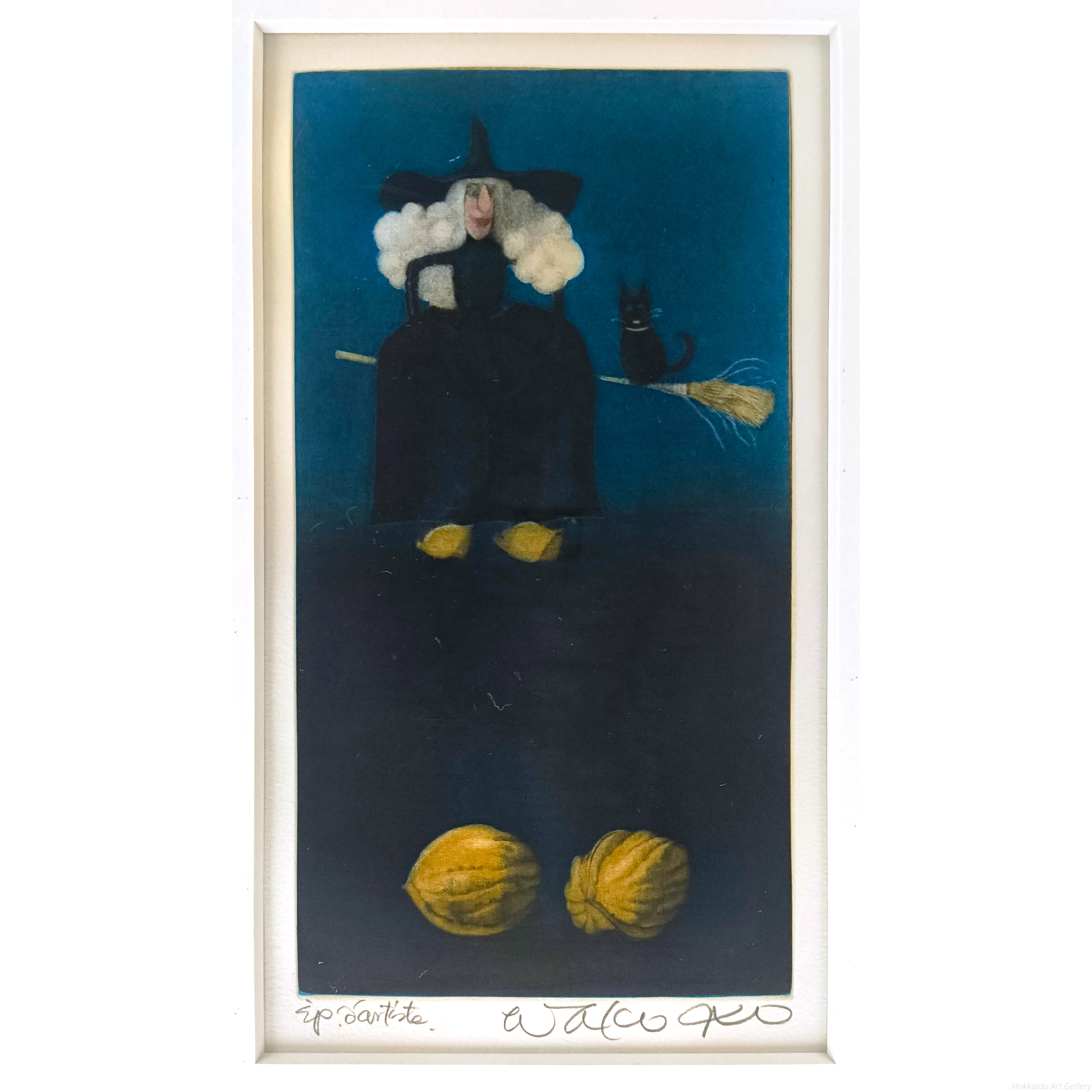 鷹塀三奈銅版画★「月の子」1／30 伊藤倭子 『魔女』 銅版画 - 北海道画廊