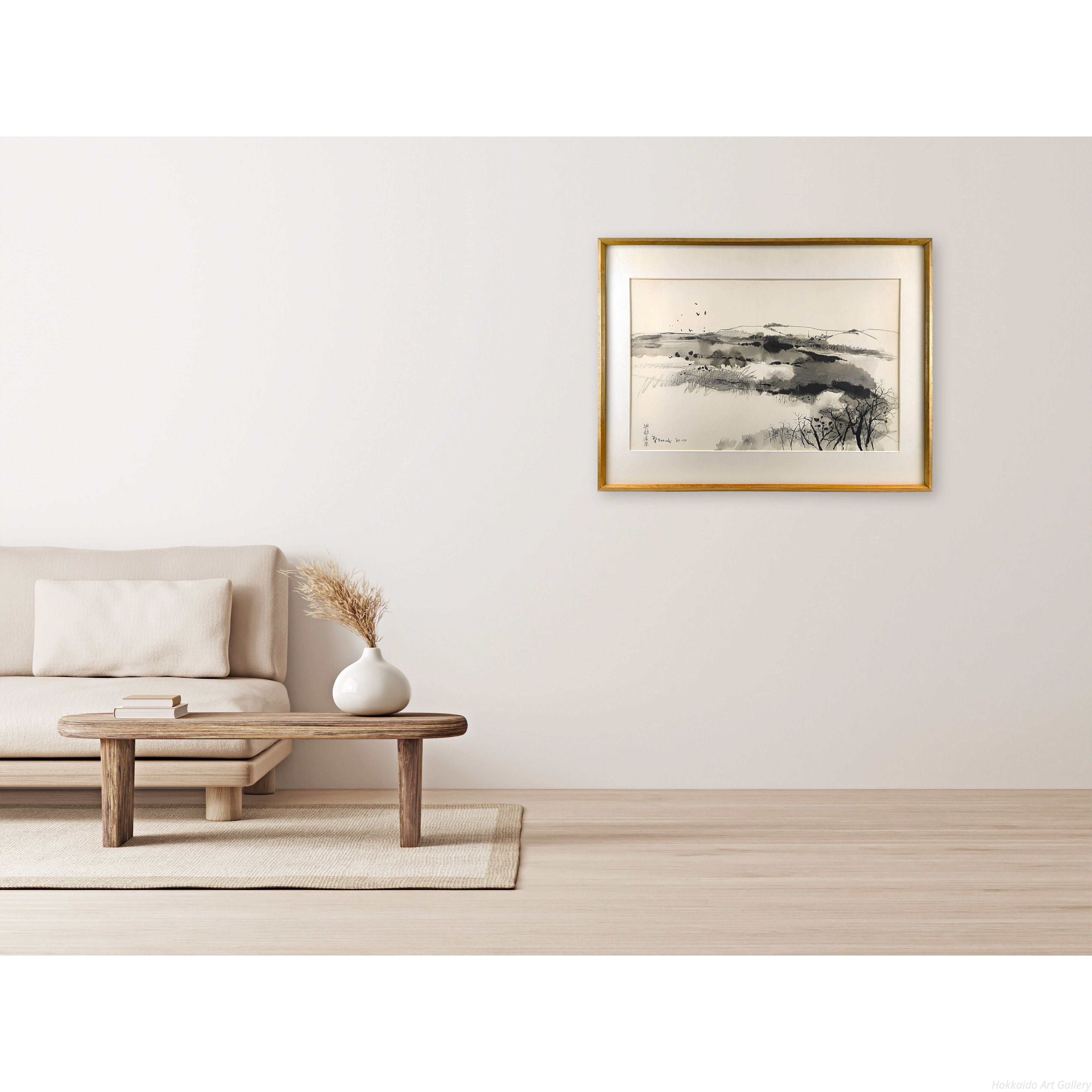 佐々木栄松 『興部湿原』 水墨画 - 北海道画廊