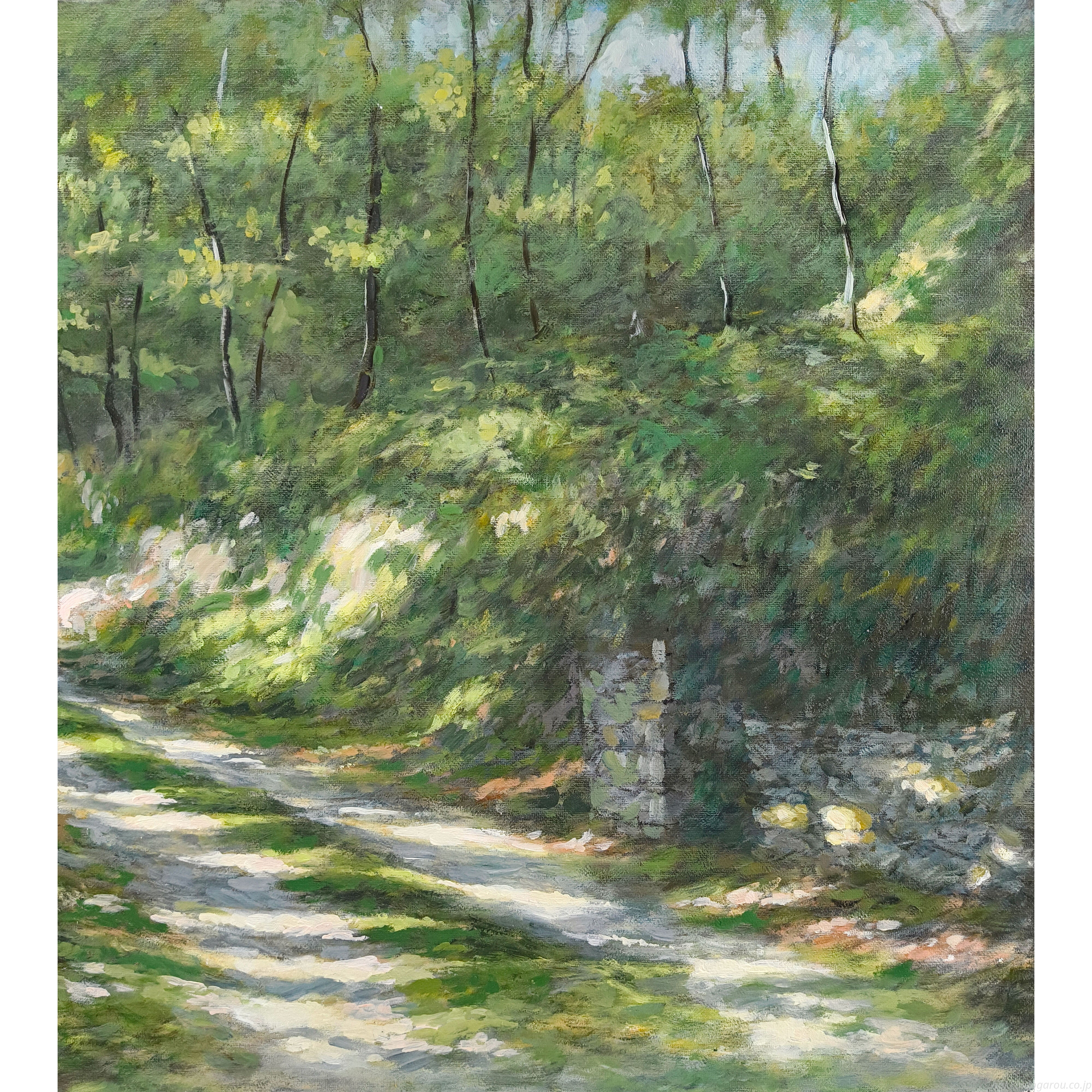 佐々木麦 『こもれ陽の坂』 油彩画 - 北海道画廊