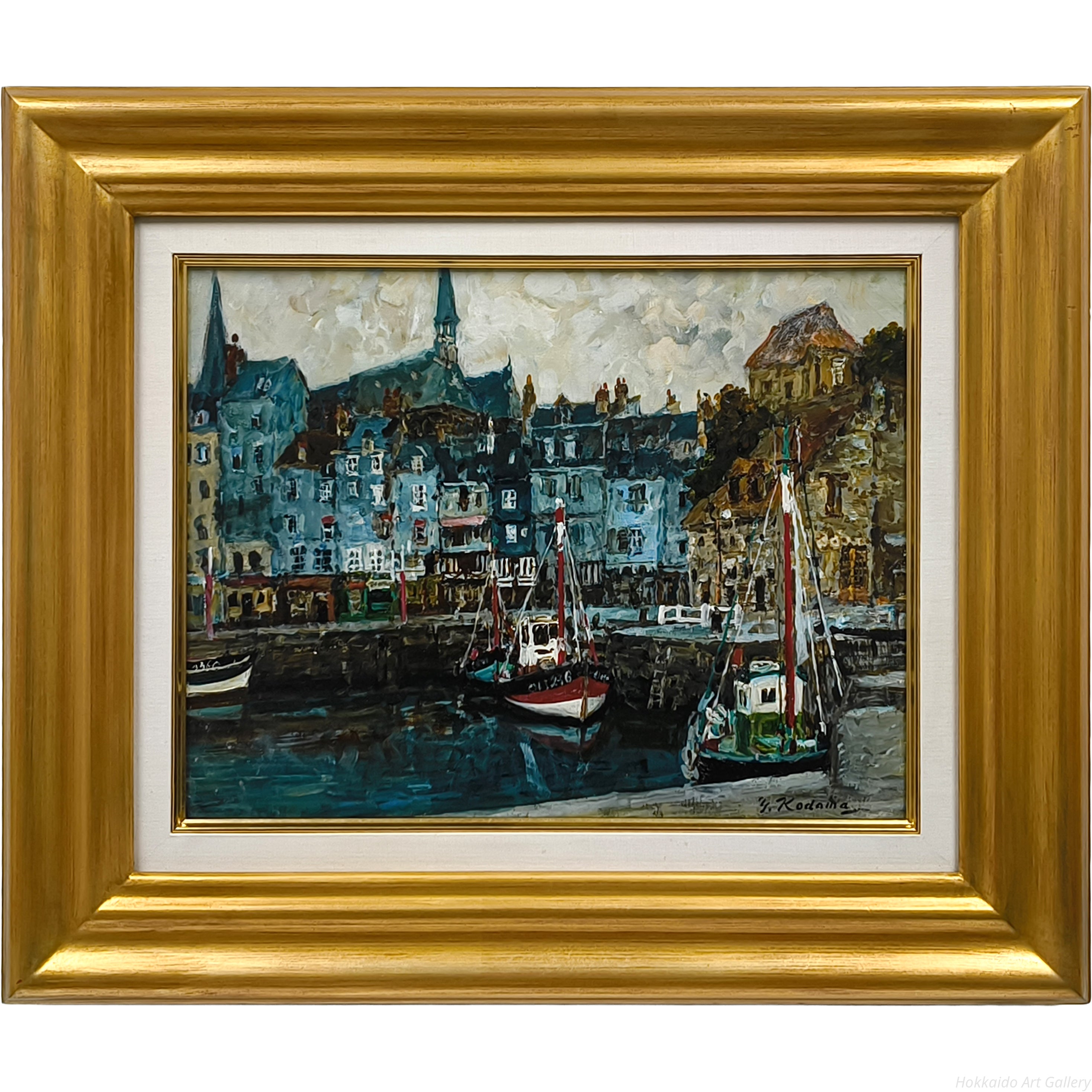 近馬治 作　F6号 油彩画「オンフルール」 近馬治 作 F6号 油彩画「オンフルール」 近馬治 作 F6号 油彩画「オン