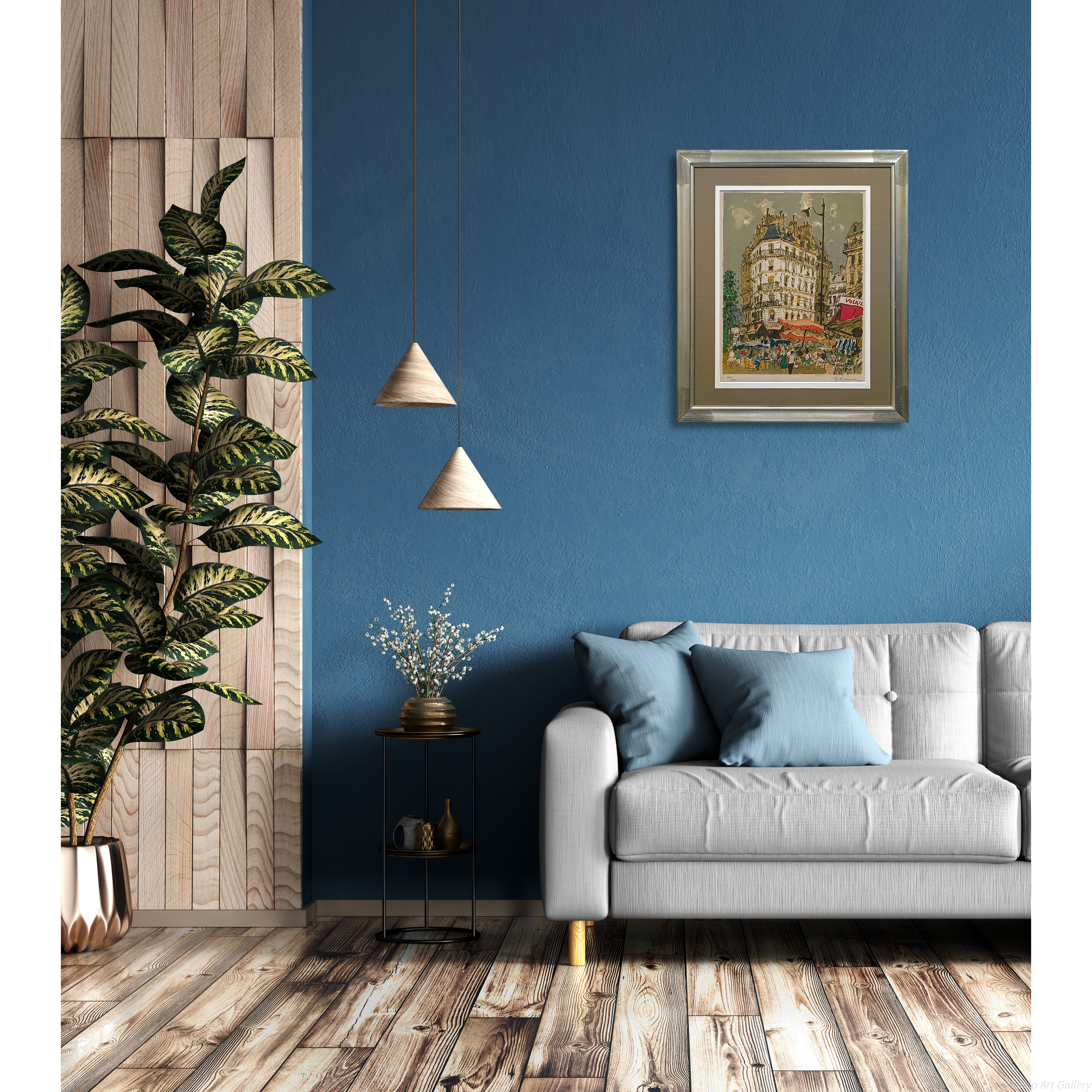 児玉幸雄 『パリの市場』 リトグラフ - 北海道画廊