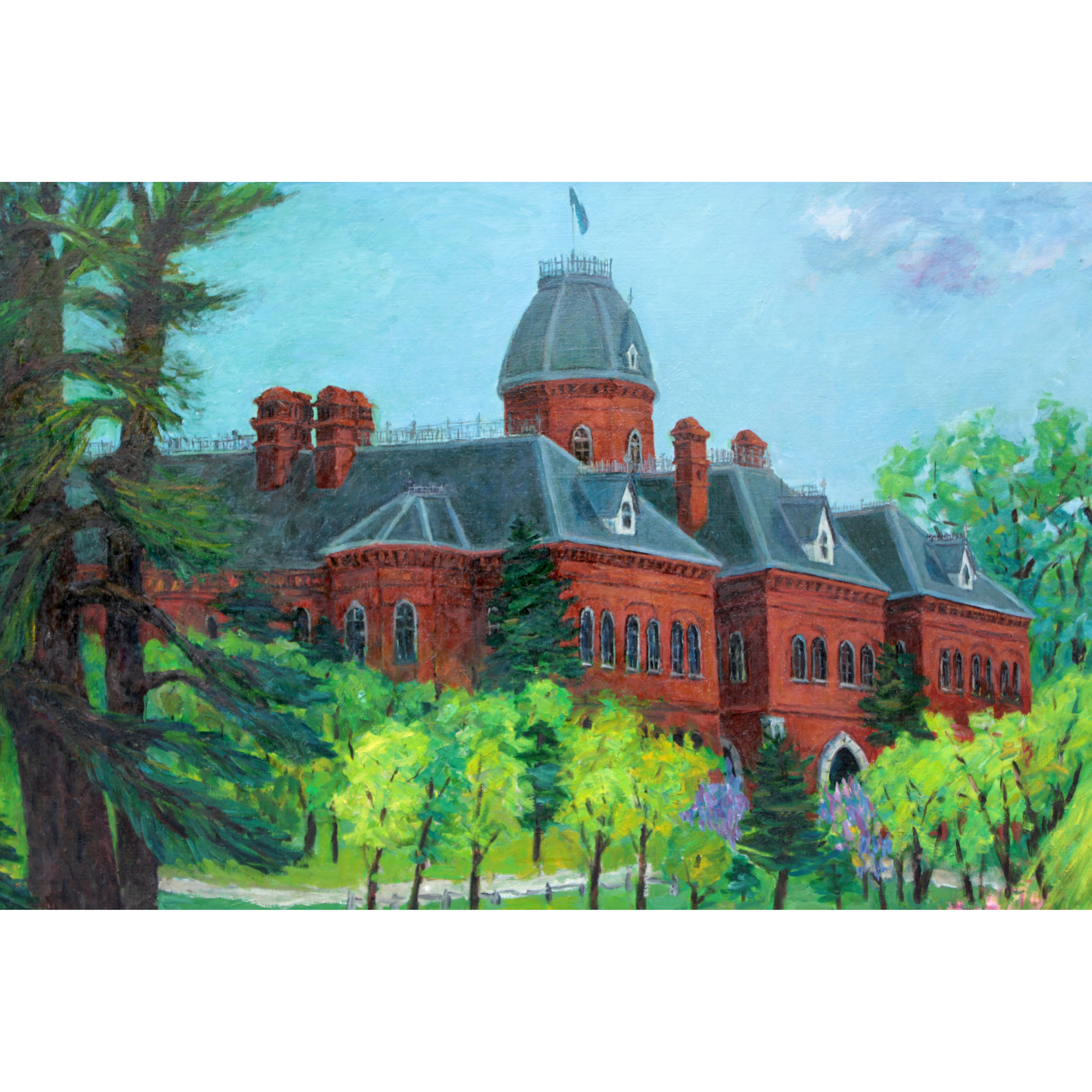 内田かをる 『初夏道庁』 油彩画 - 北海道画廊