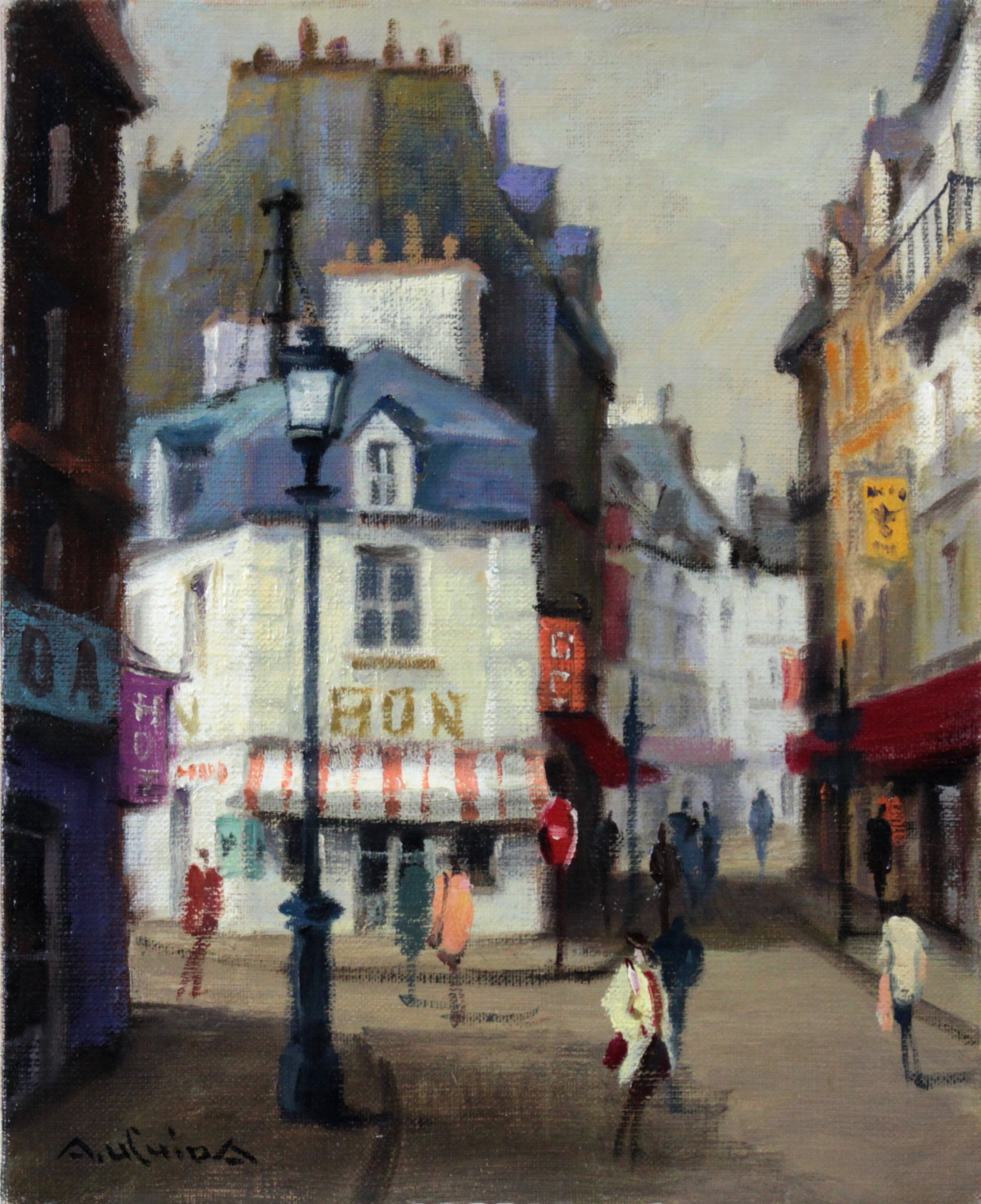 内田 晃 『パリの街角』 油彩画 - 北海道画廊