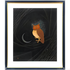 フクロウと月