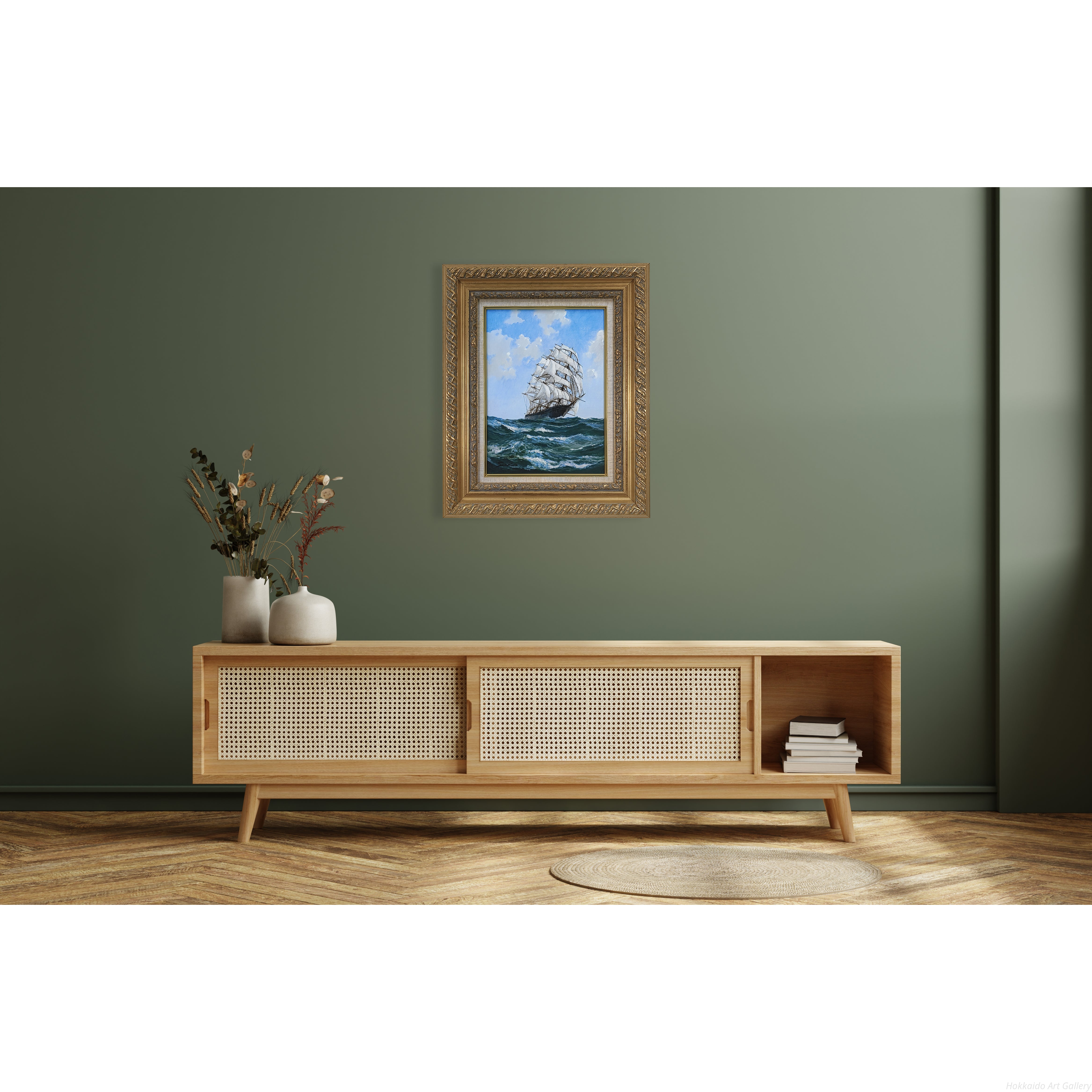 勢古宗昭 『ティークリッパー』 油彩画 - 北海道画廊