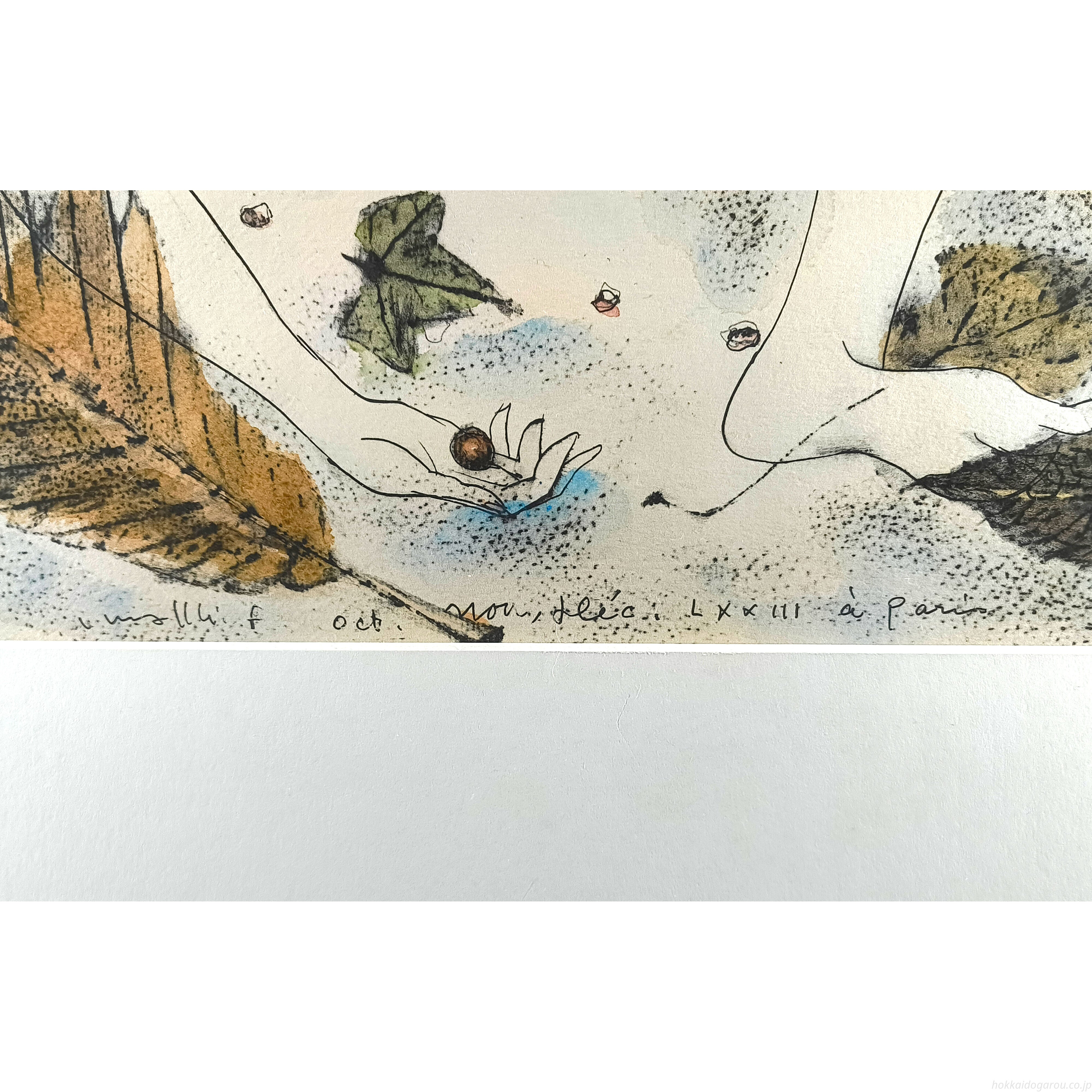 古沢岩美 『枯れ葉と裸婦』 リトグラフ - 北海道画廊