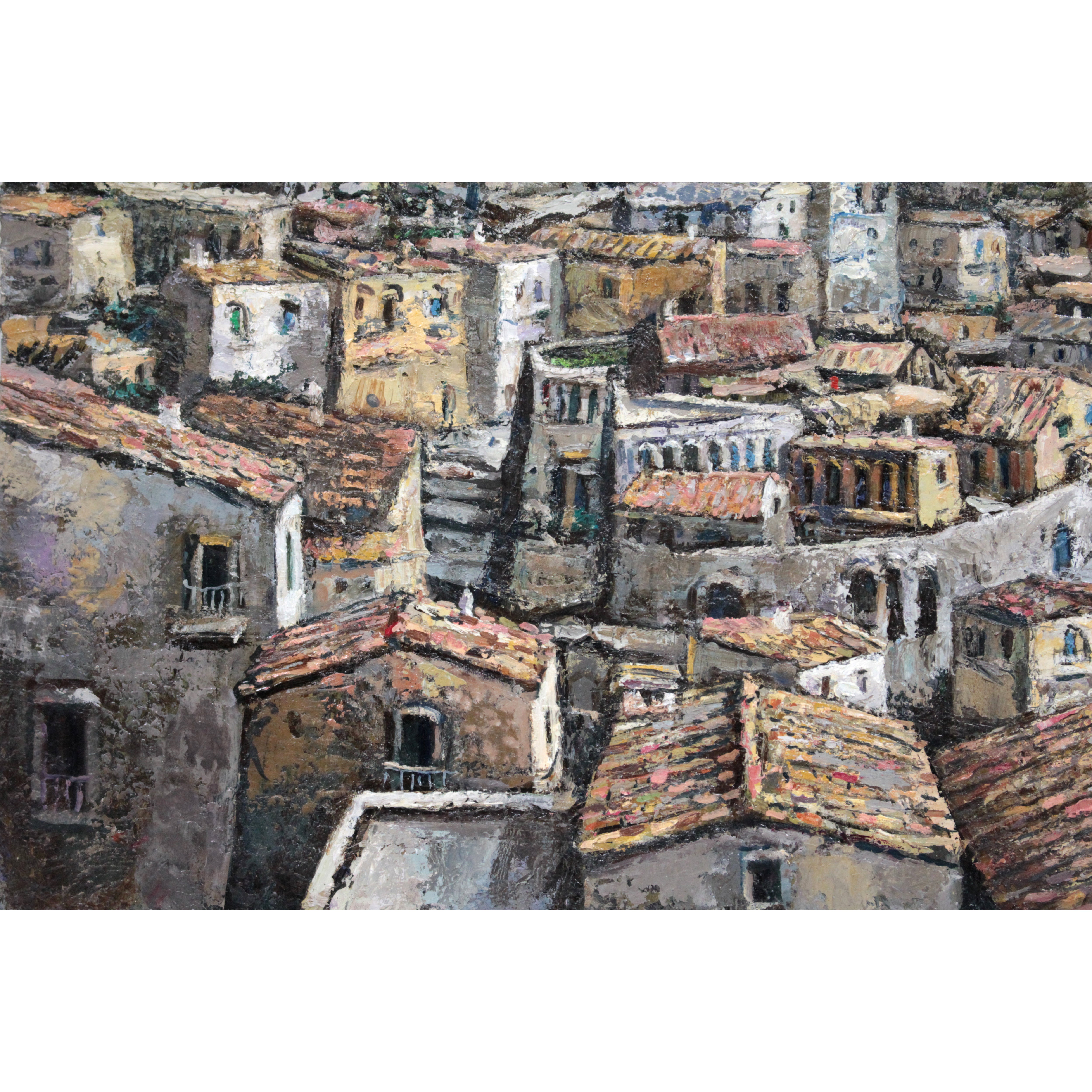 吉本哲 「マテーラ展望」 油絵・油彩画 絵画 吉本哲 「マテーラ展望」 油絵・油彩画 絵画 - メルカリ