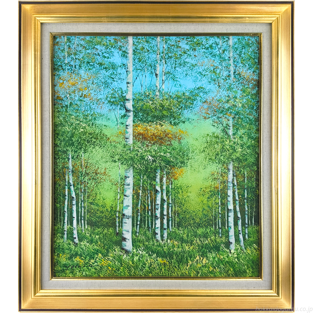 吉田敏之 『白樺』 油彩画 - 北海道画廊