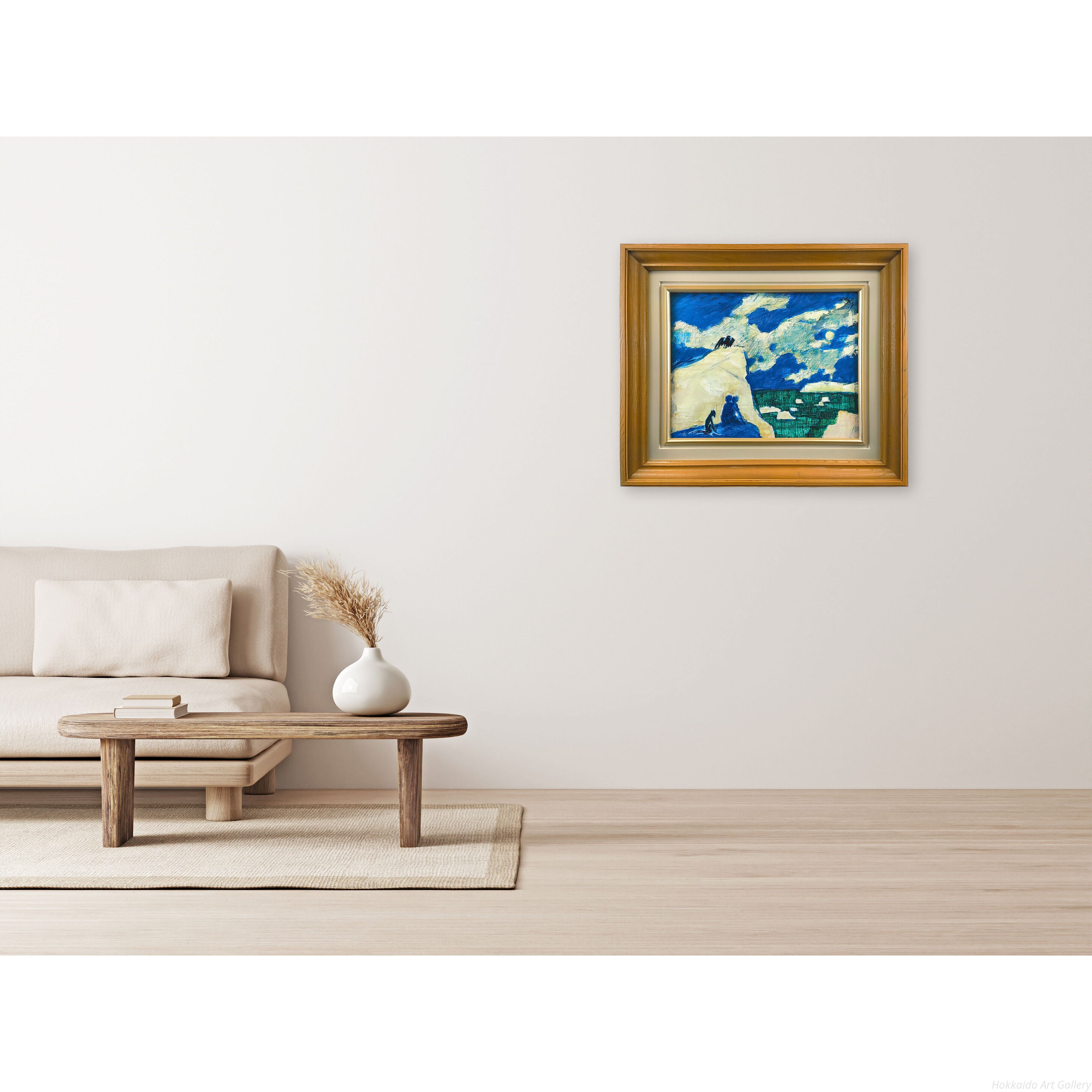 国松登 『氷上のけものたち』 油彩画 - 北海道画廊