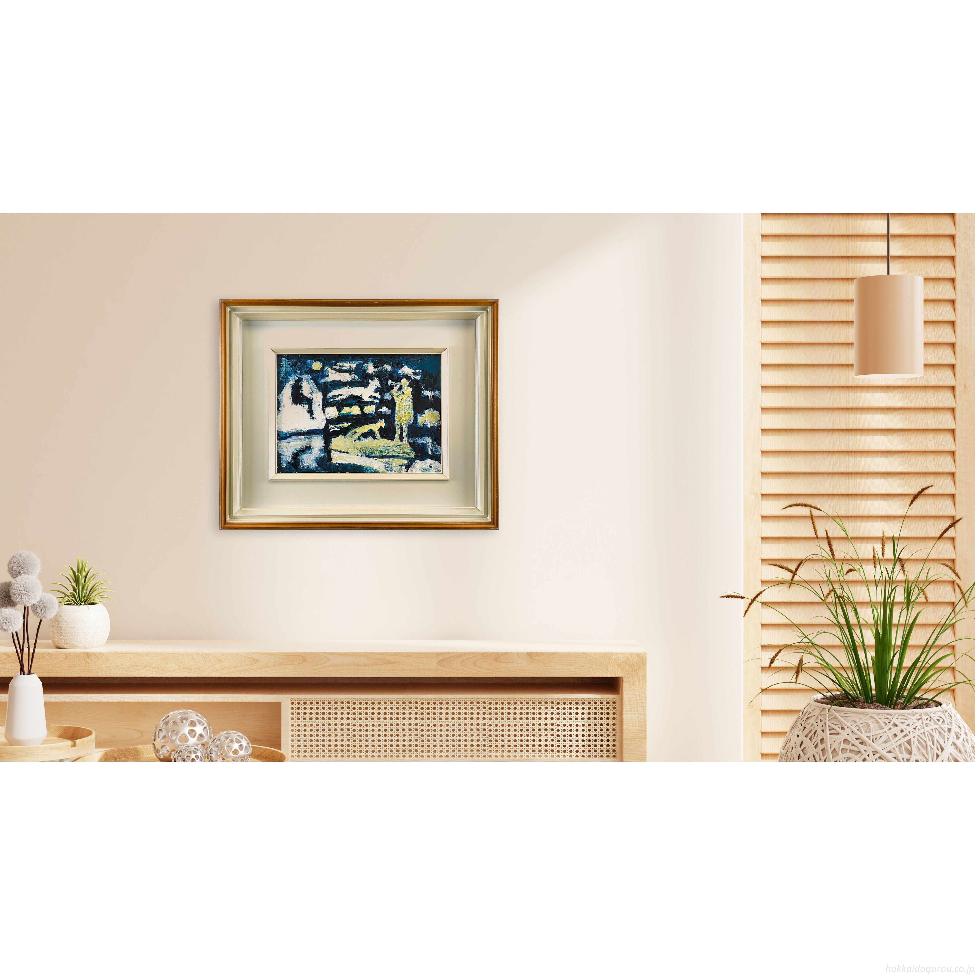 国松登 『氷上のひと』 油彩画 - 北海道画廊