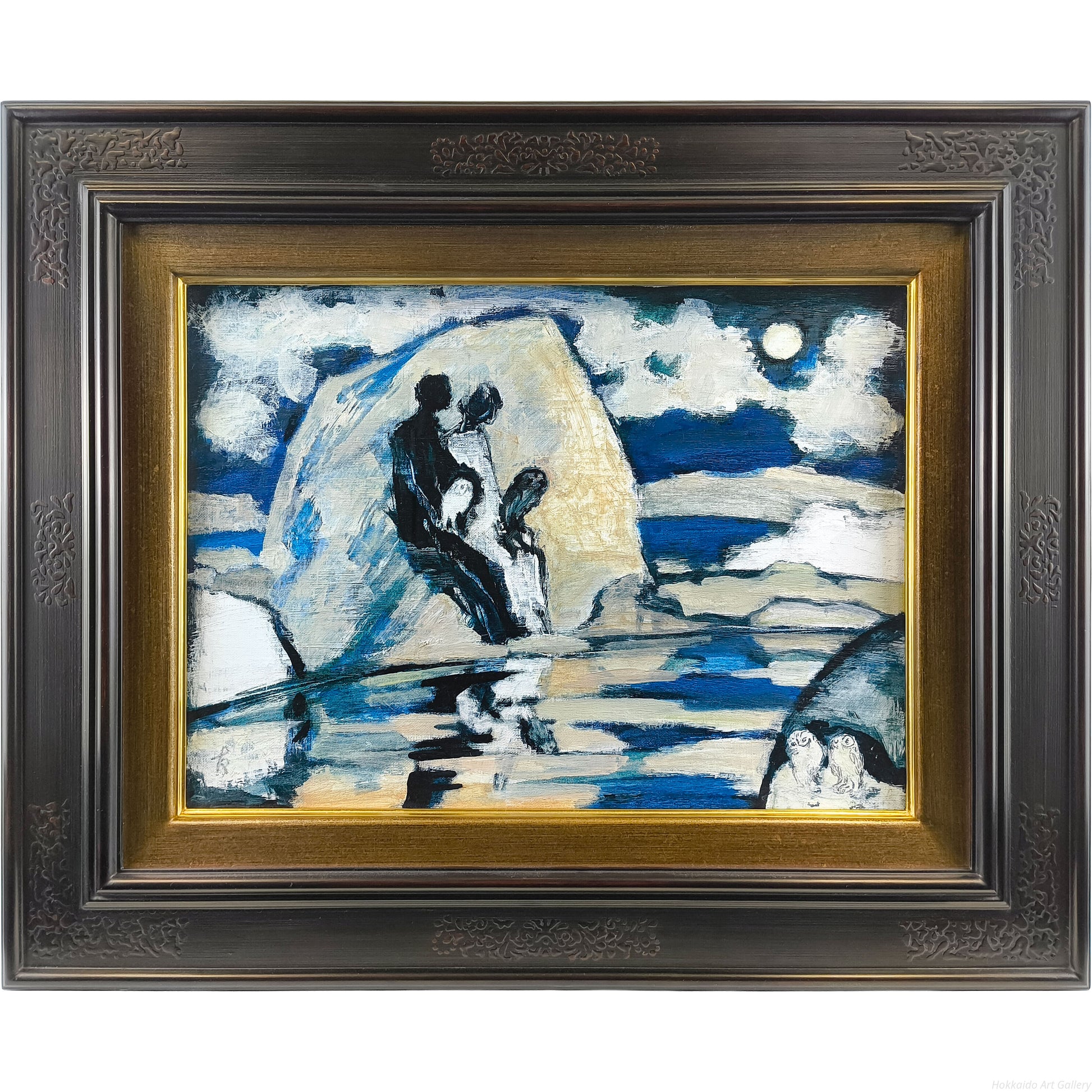 国松登 『氷上のひと』 油彩画 - 北海道画廊