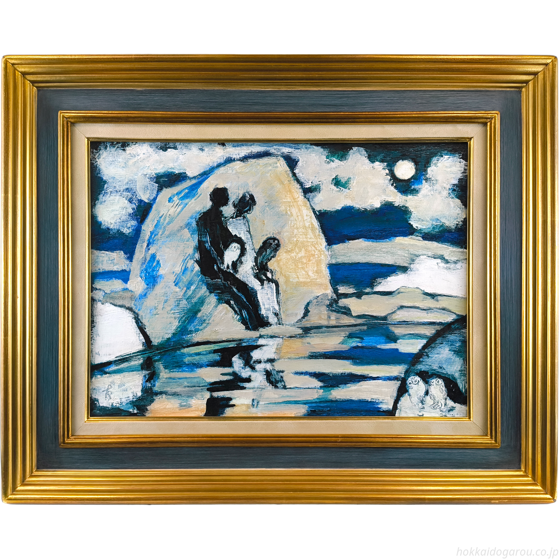 国松登 『氷上のひと』 油彩画 - 北海道画廊