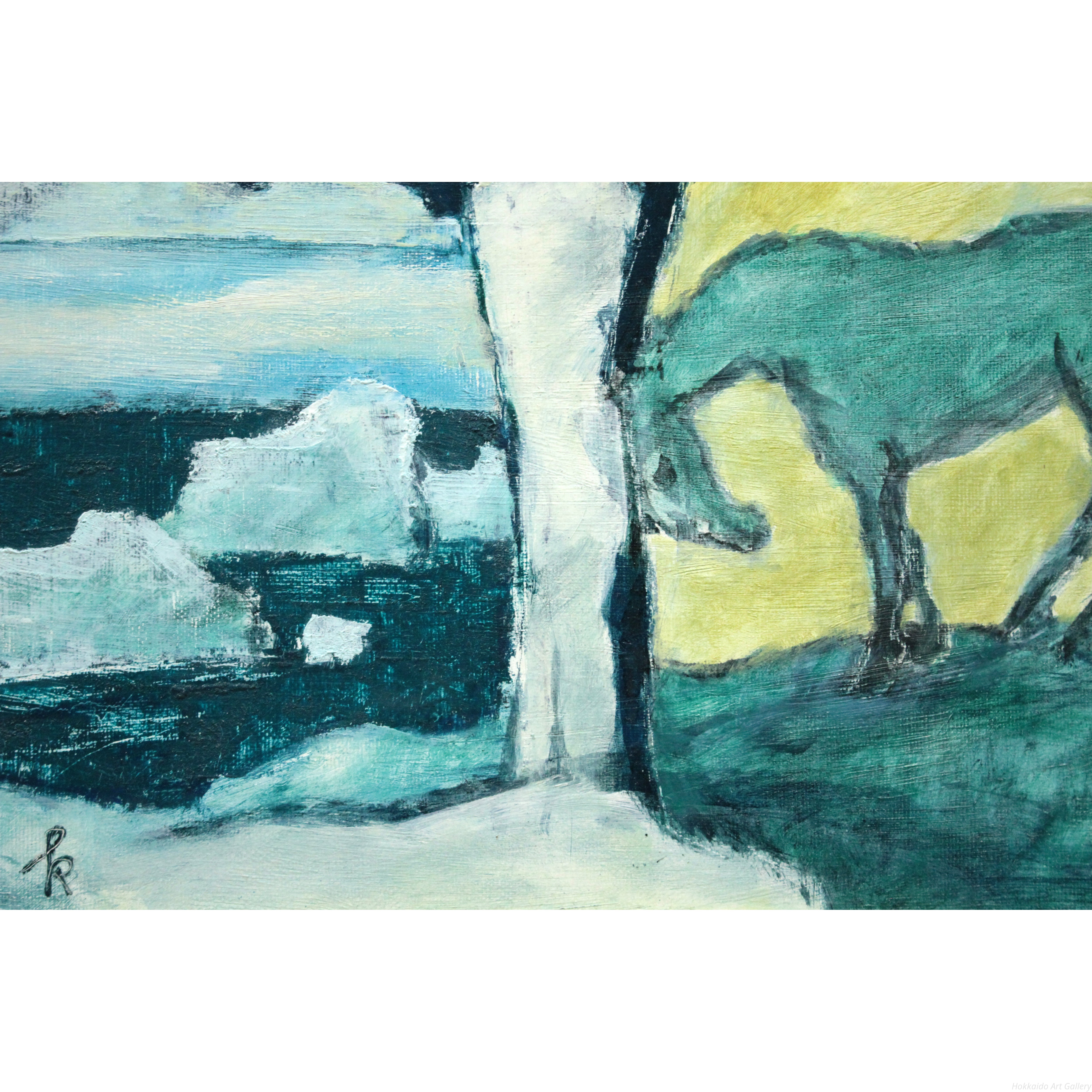 国松登 『氷人』 油彩画 - 北海道画廊