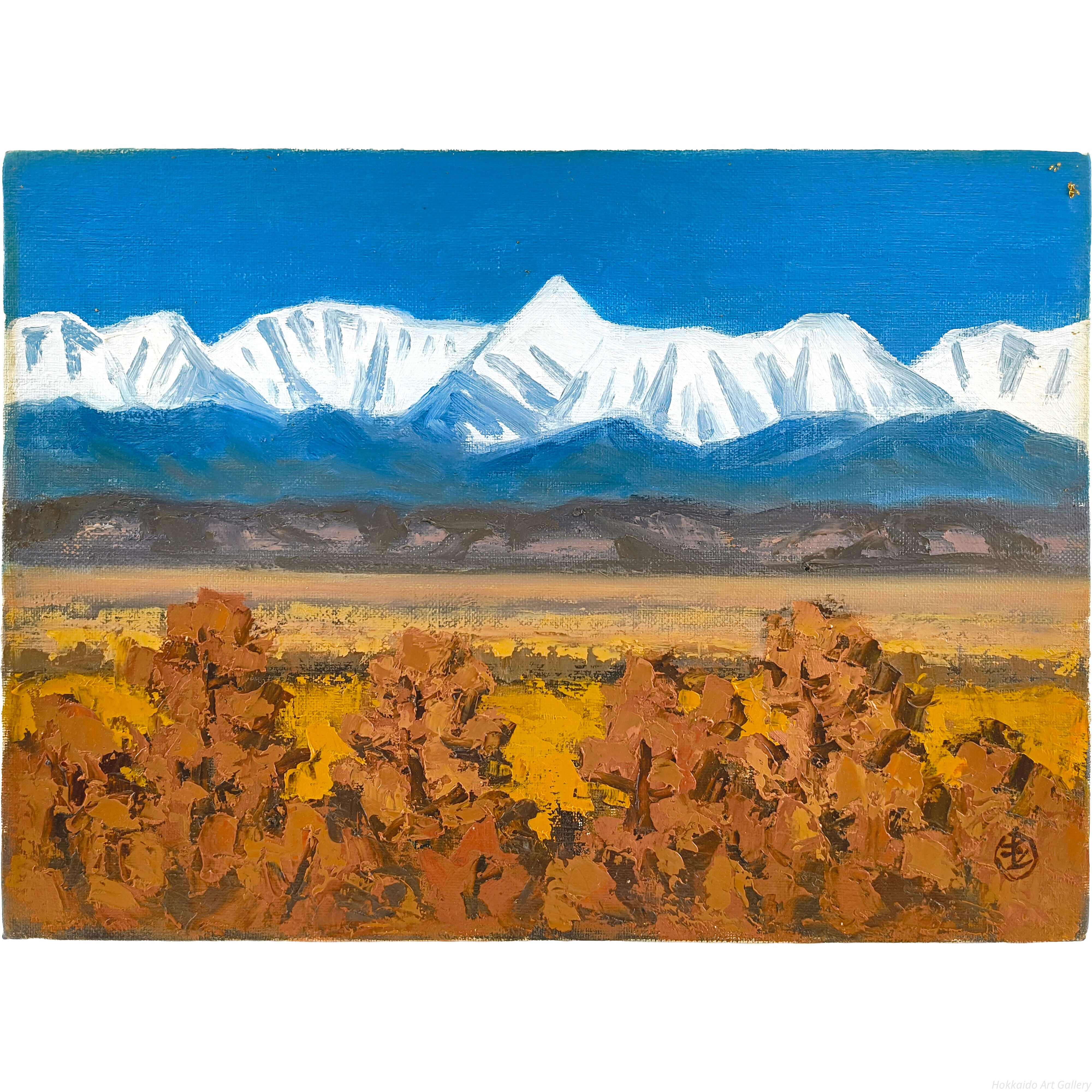 坂本直行 『初冬の楽古岳』 油彩画 - 北海道画廊