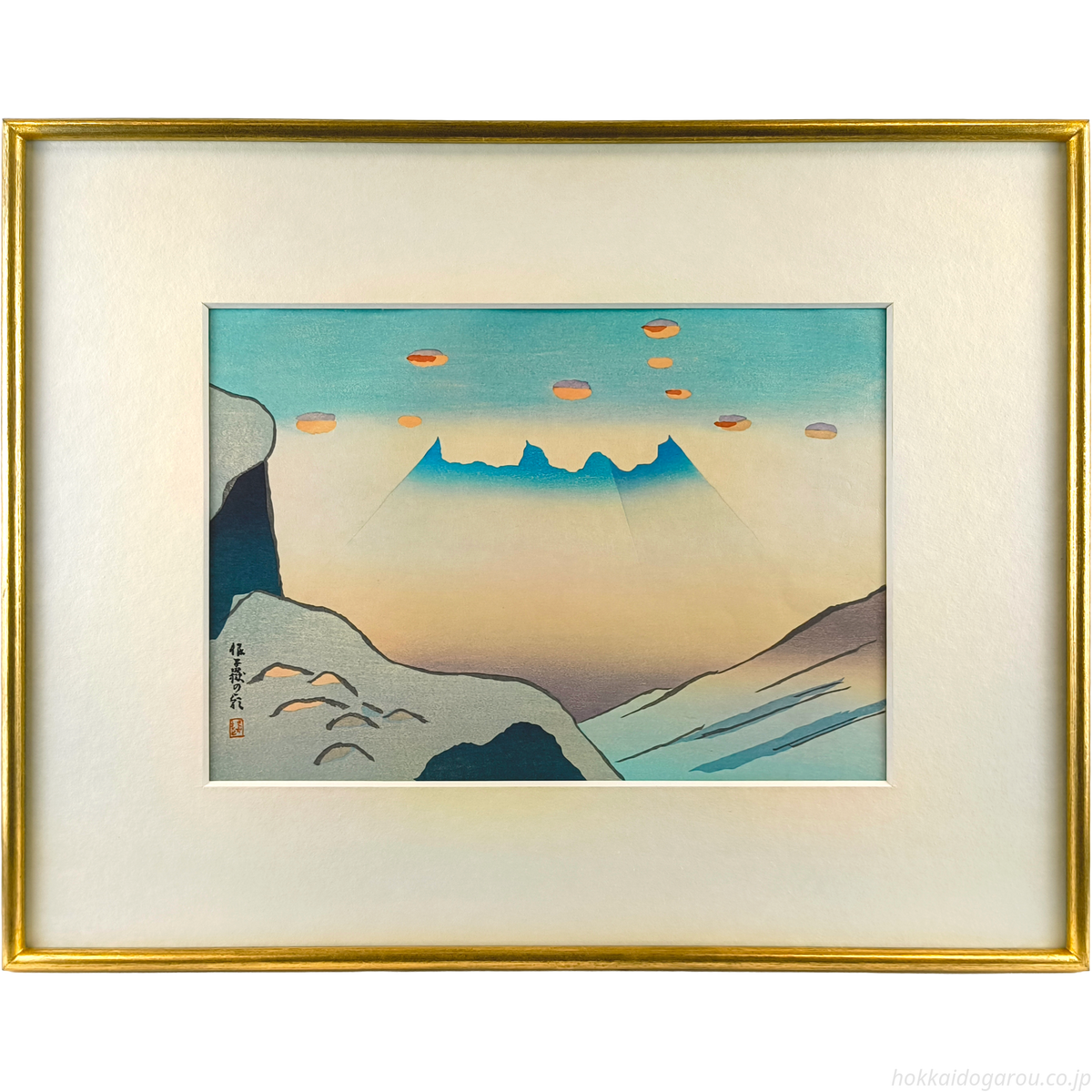 坂本繁二郎 『阿蘇五景・根子嶽の朝』 木版画 - 北海道画廊