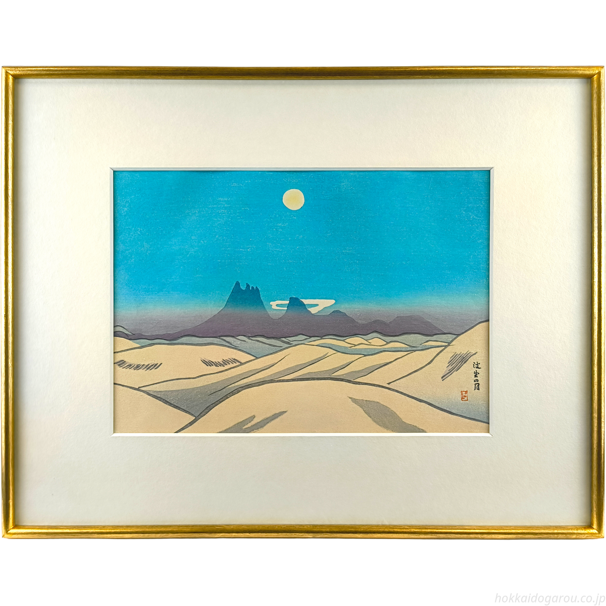 坂本繁二郎 『阿蘇五景・波野の月』 木版画 - 北海道画廊 坂本繁二郎 『阿蘇五景・波野の月』 木版画 - 北海道画廊