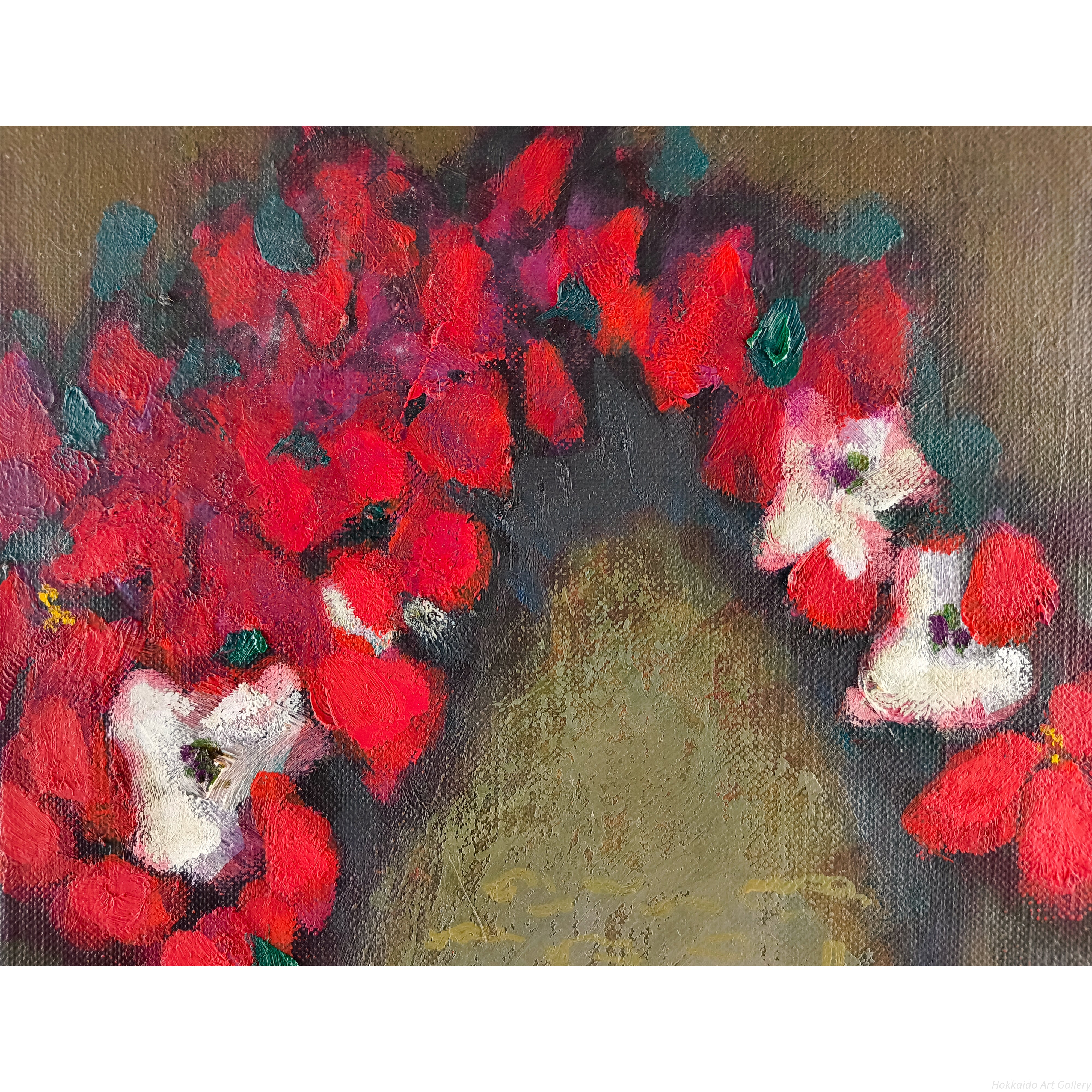 堀田高 『花（南仏カーニュにて）』 油彩画 - 北海道画廊