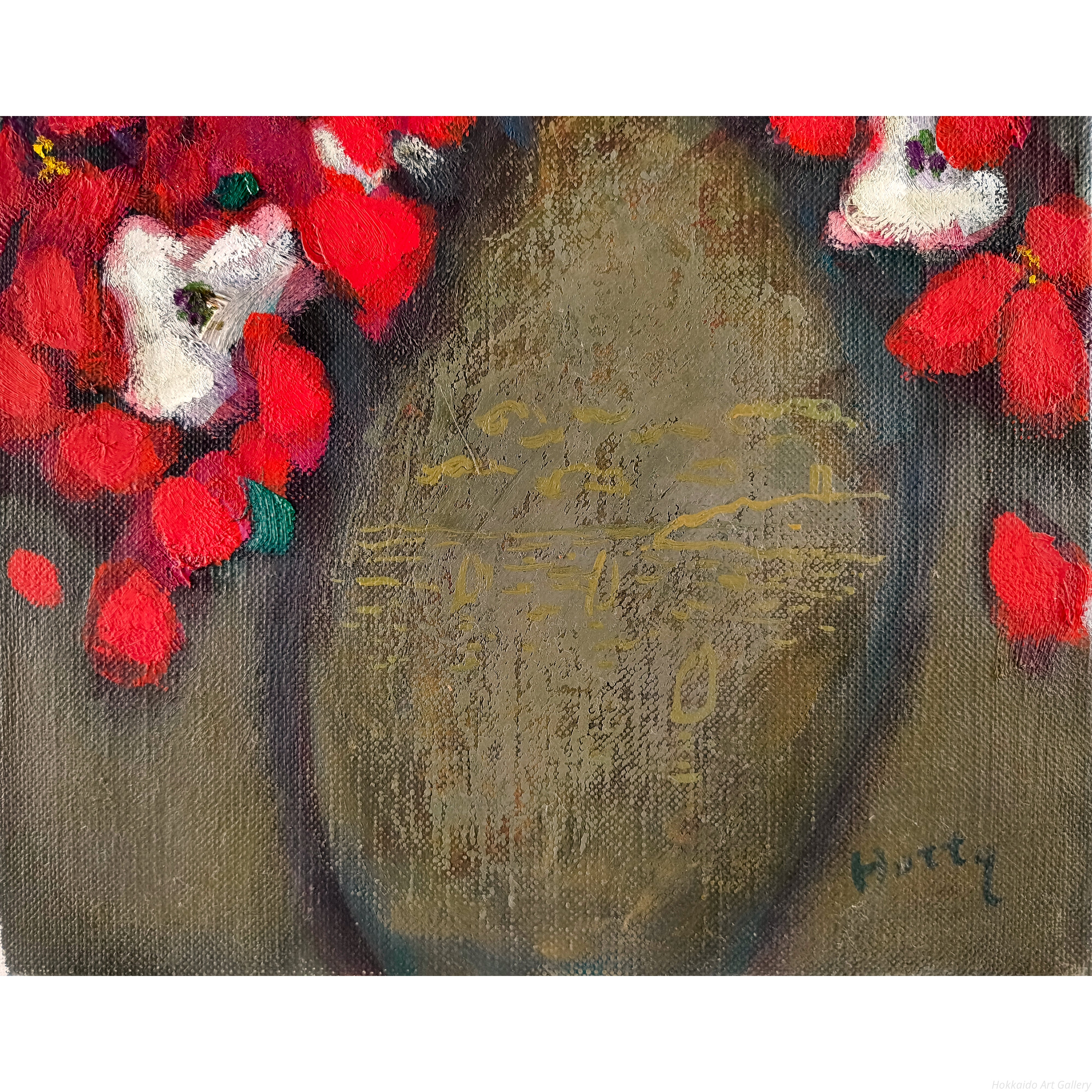 堀田高 『花（南仏カーニュにて）』 油彩画 - 北海道画廊