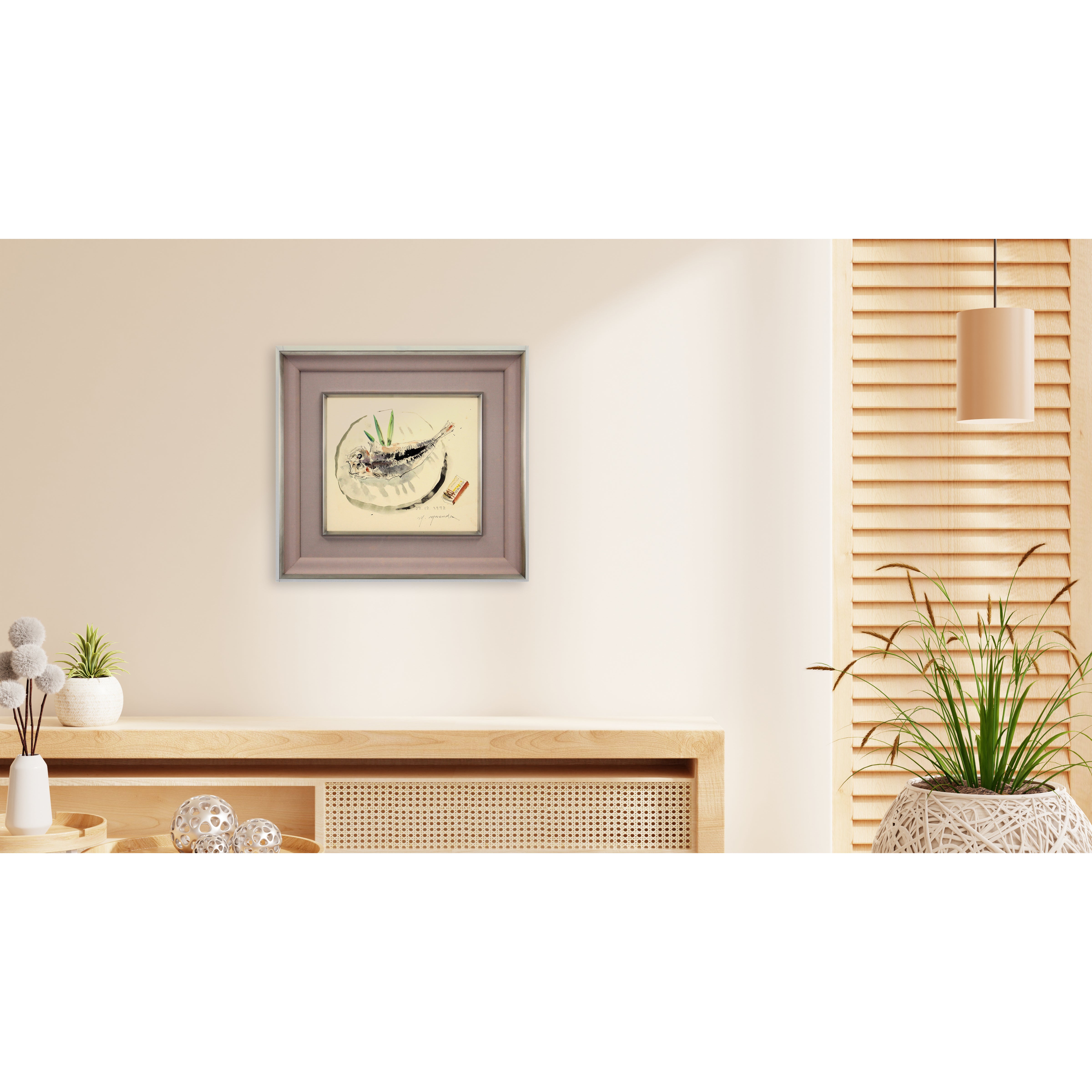 増田誠 『魚』 水彩画 - 北海道画廊