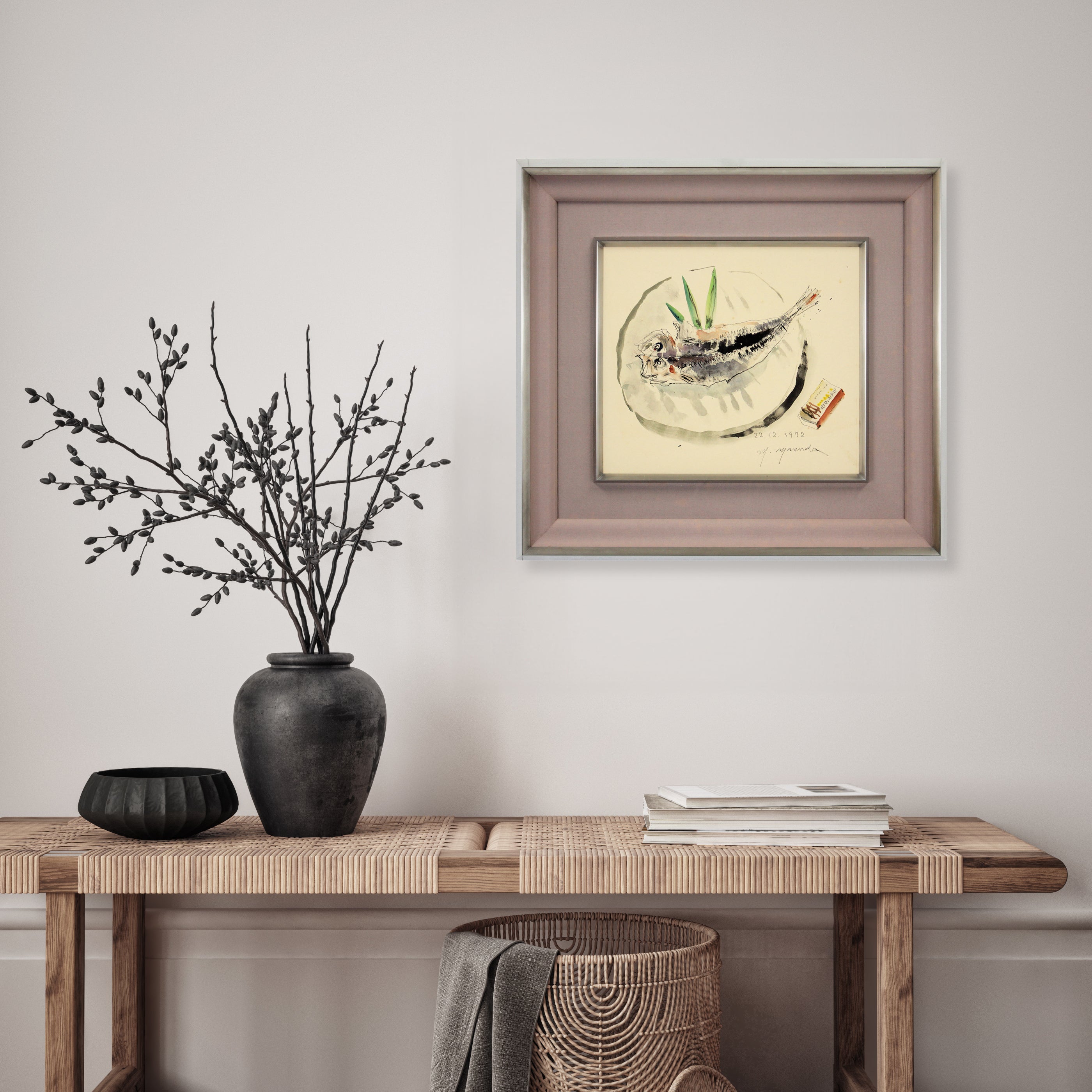 増田誠 『魚』 水彩画 - 北海道画廊