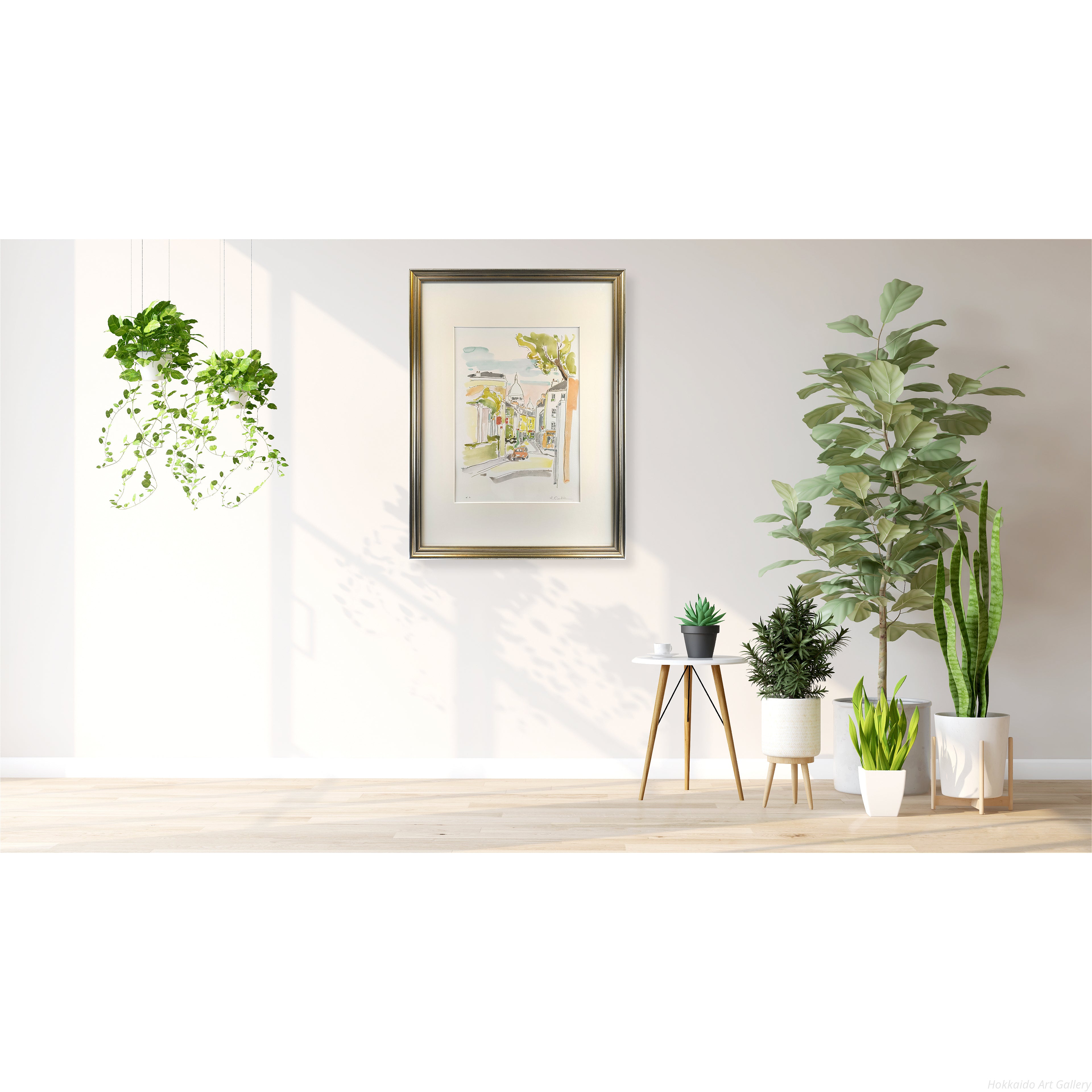 大前博士 『モンマルトル風景』 リトグラフ - 北海道画廊