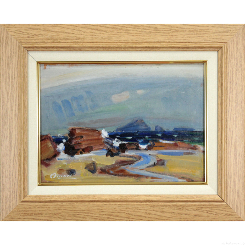 北海道画廊　風景画　油絵　油彩画　署名有　大型　F30号 大森啓助 『風景』 油彩画 - 北海道画廊